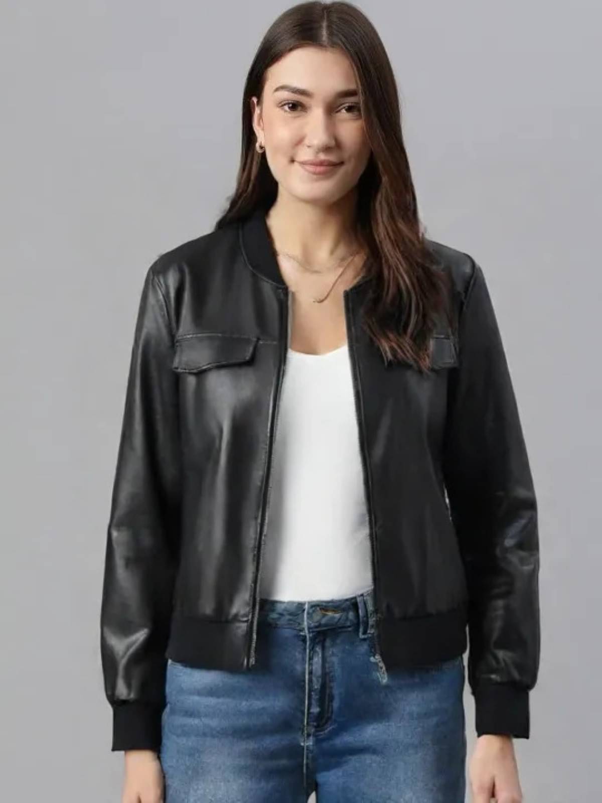     			MAYKR - Leather Black Jackets Pack of 1