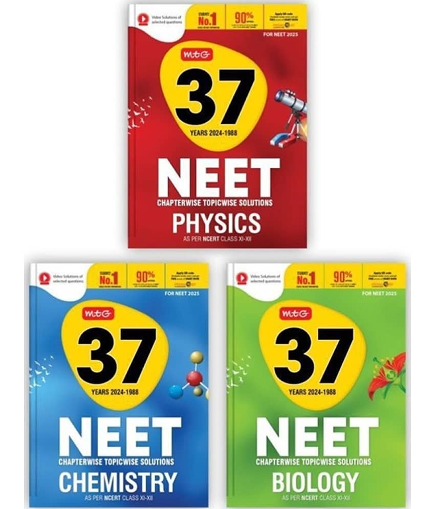 MTG 37 Years NEET Previous Year Solved Question Papers with NEET PYQ Chapterwise Topicwise Solutions - Physics, Chemistry & Biology - Stationery | Buy online on ZillyBuy