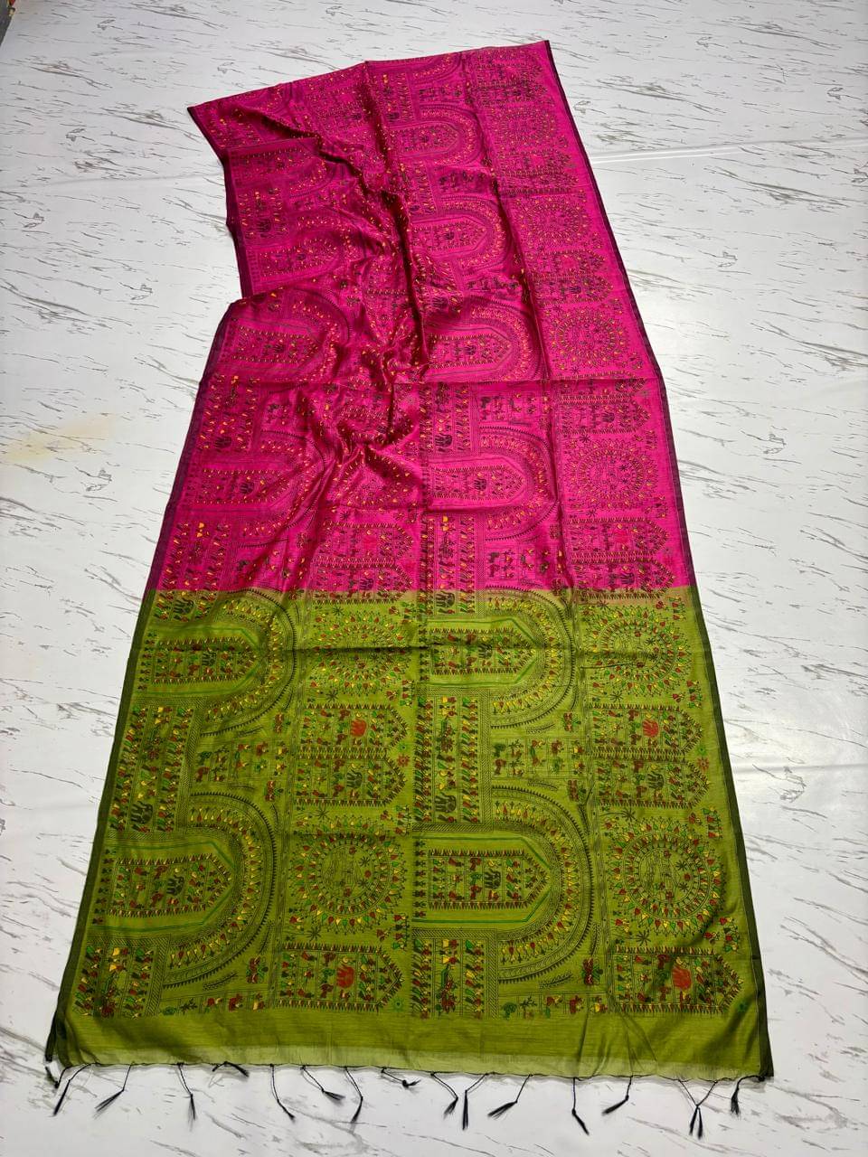 SARADA HANDLOOM Cotton Printed Saree With Unstitched Blouse Piece ( Pink ) SARADA HANDLOOM Cotton Printed Saree With Unstitched Blouse Piece ( Pink )