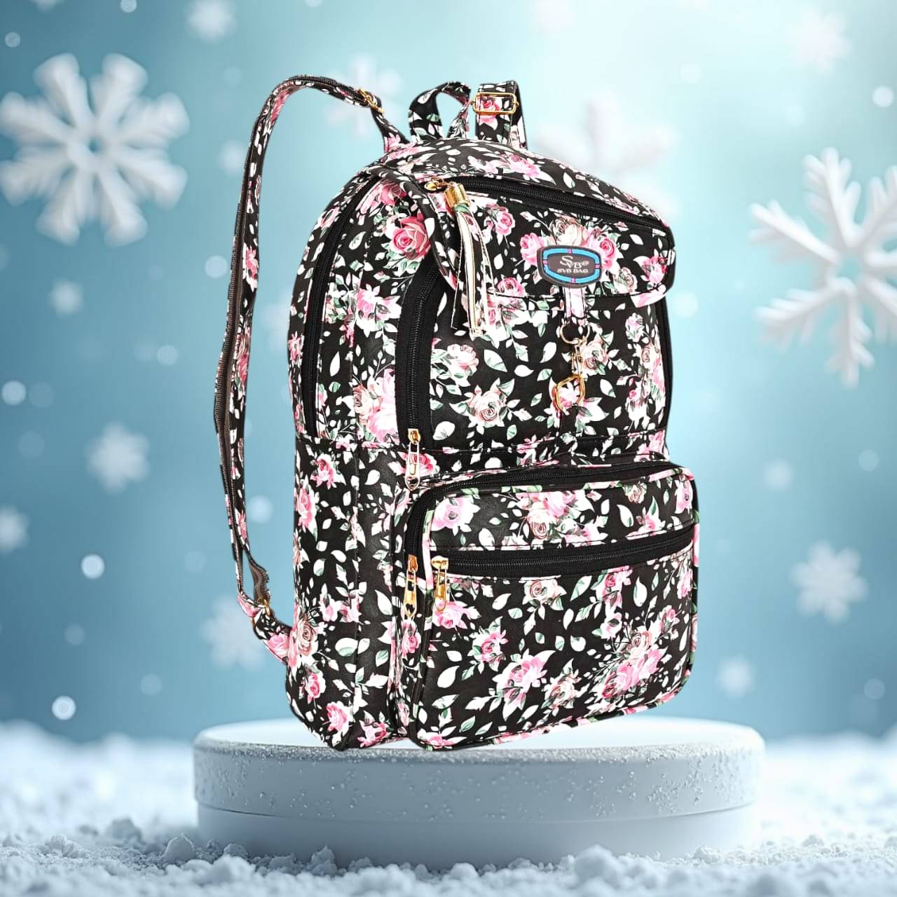     			SVB BAG 35 Ltrs Leather Backpack *For Girls ( Black )