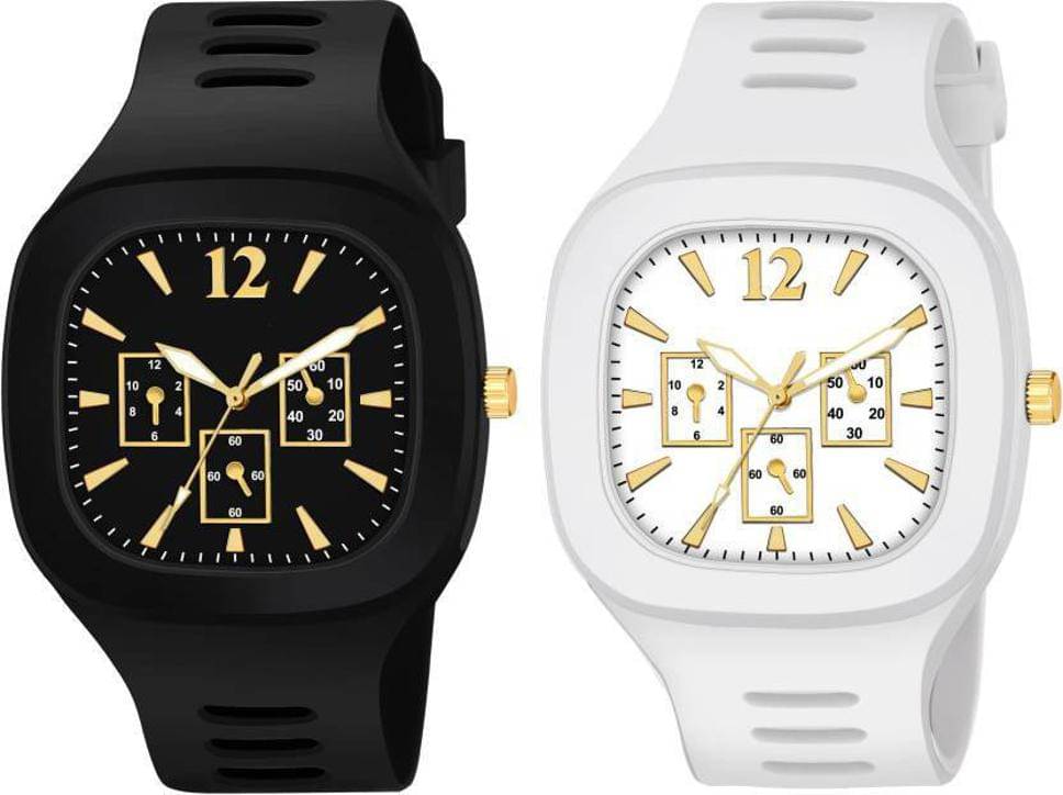     			YUKAX Black Silicon Analog Men's Watch
