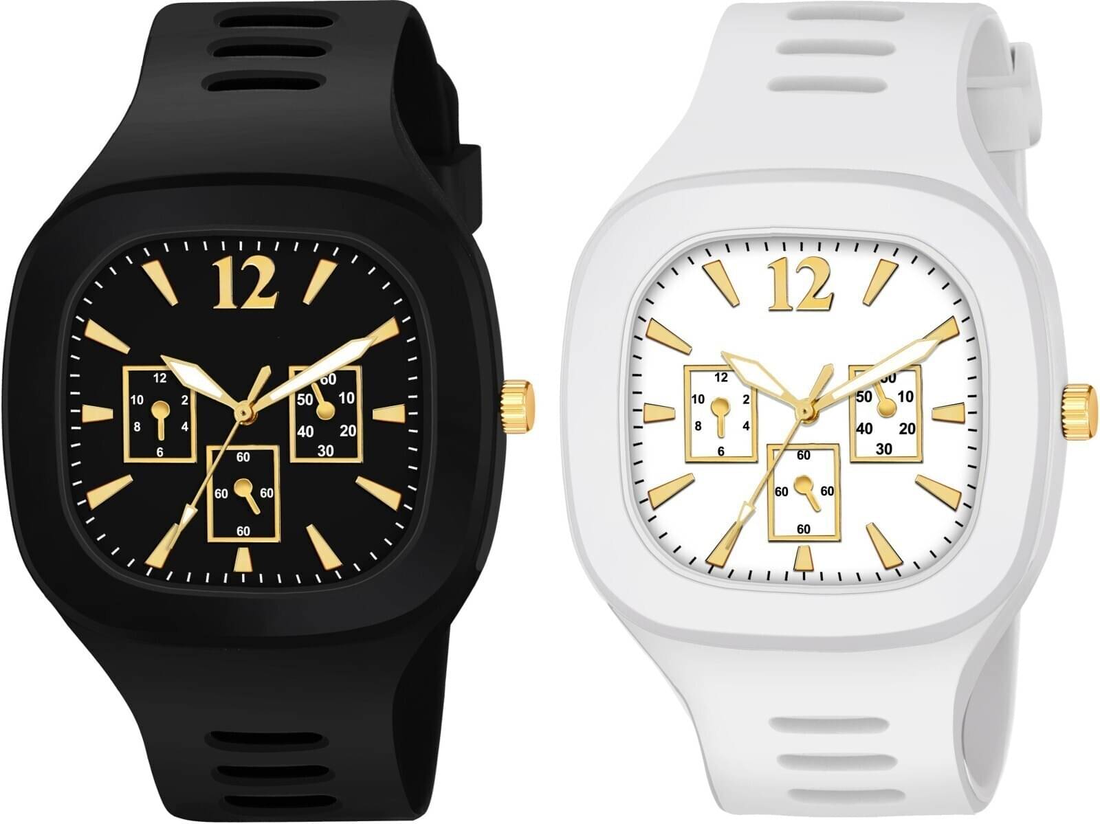     			YUKAX Black Silicon Analog Men's Watch