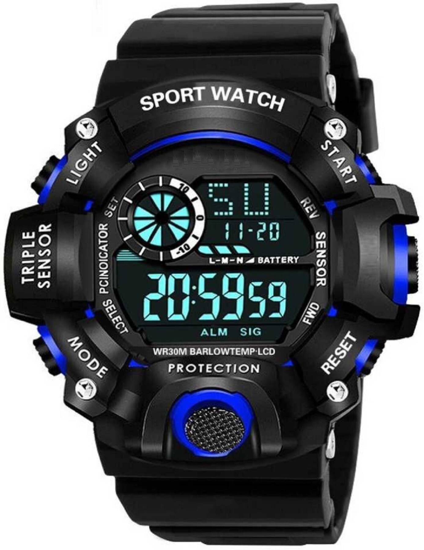     			YUKAX Black Silicon Digital Men's Watch