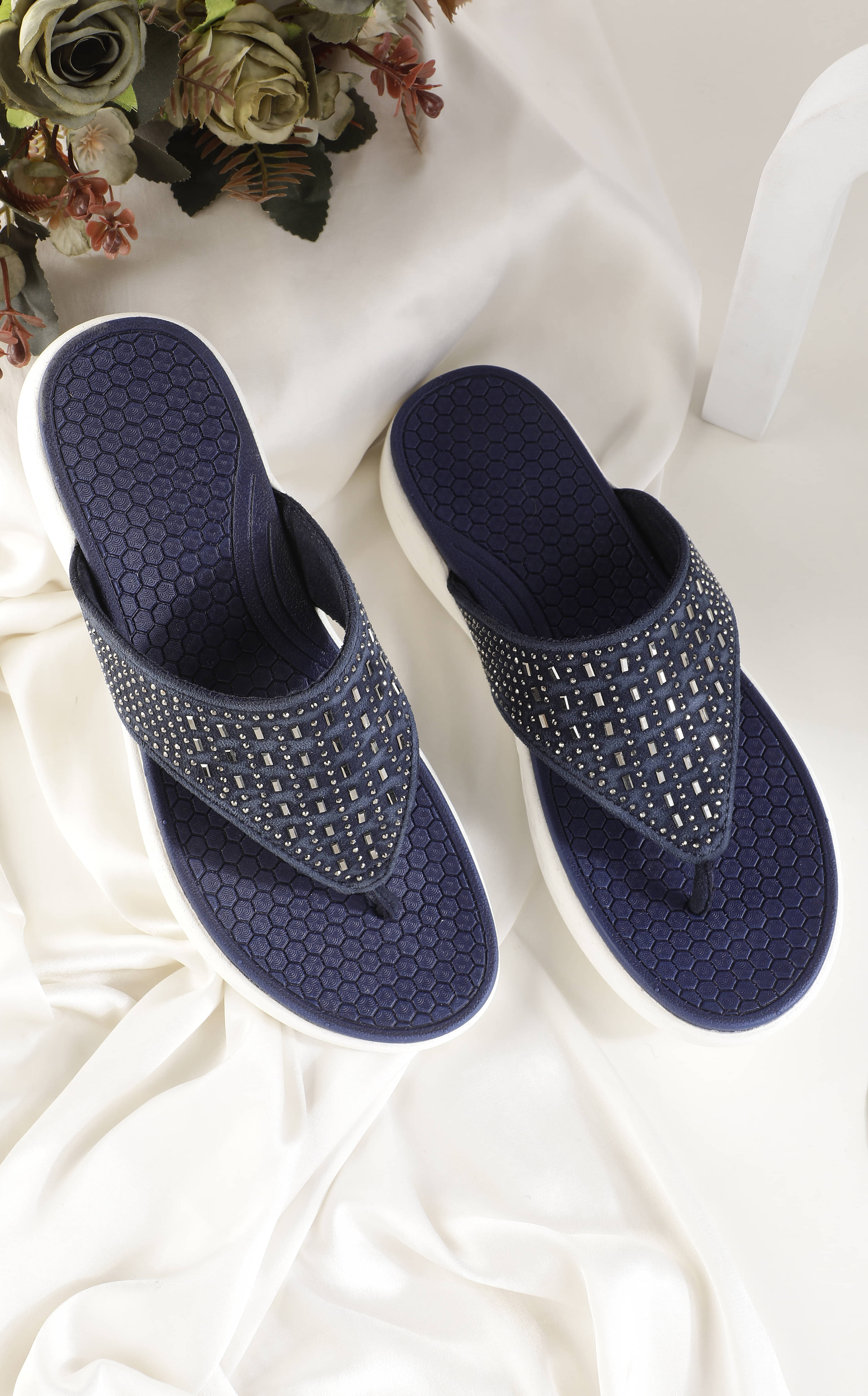     			koburg Navy Blue Women's Flats