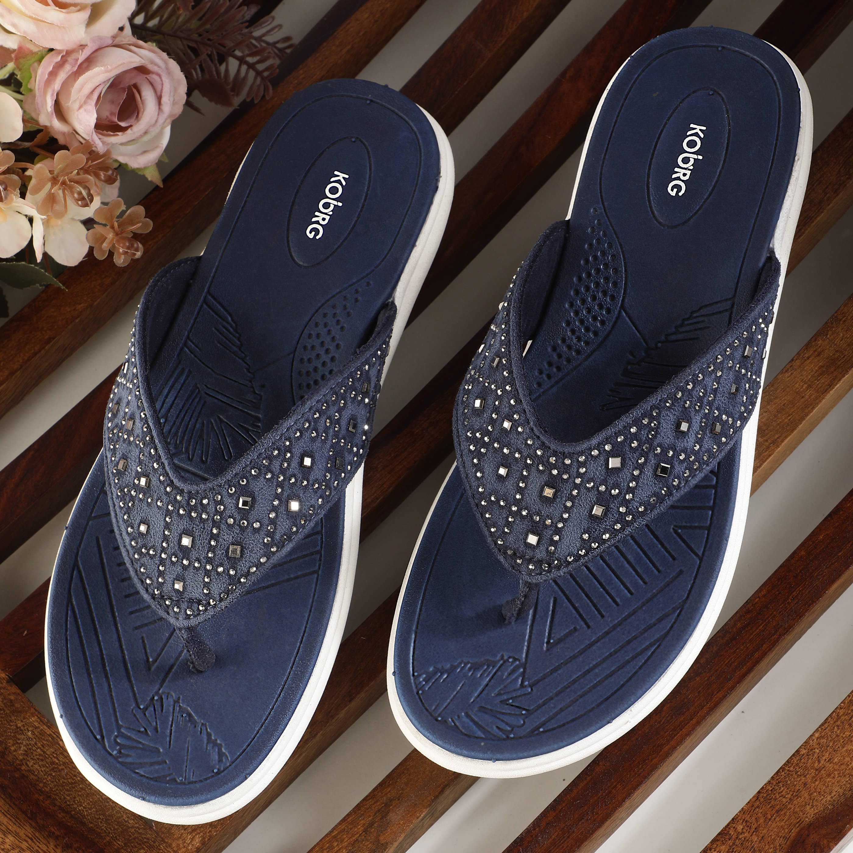     			koburg Navy Blue Women's Flats
