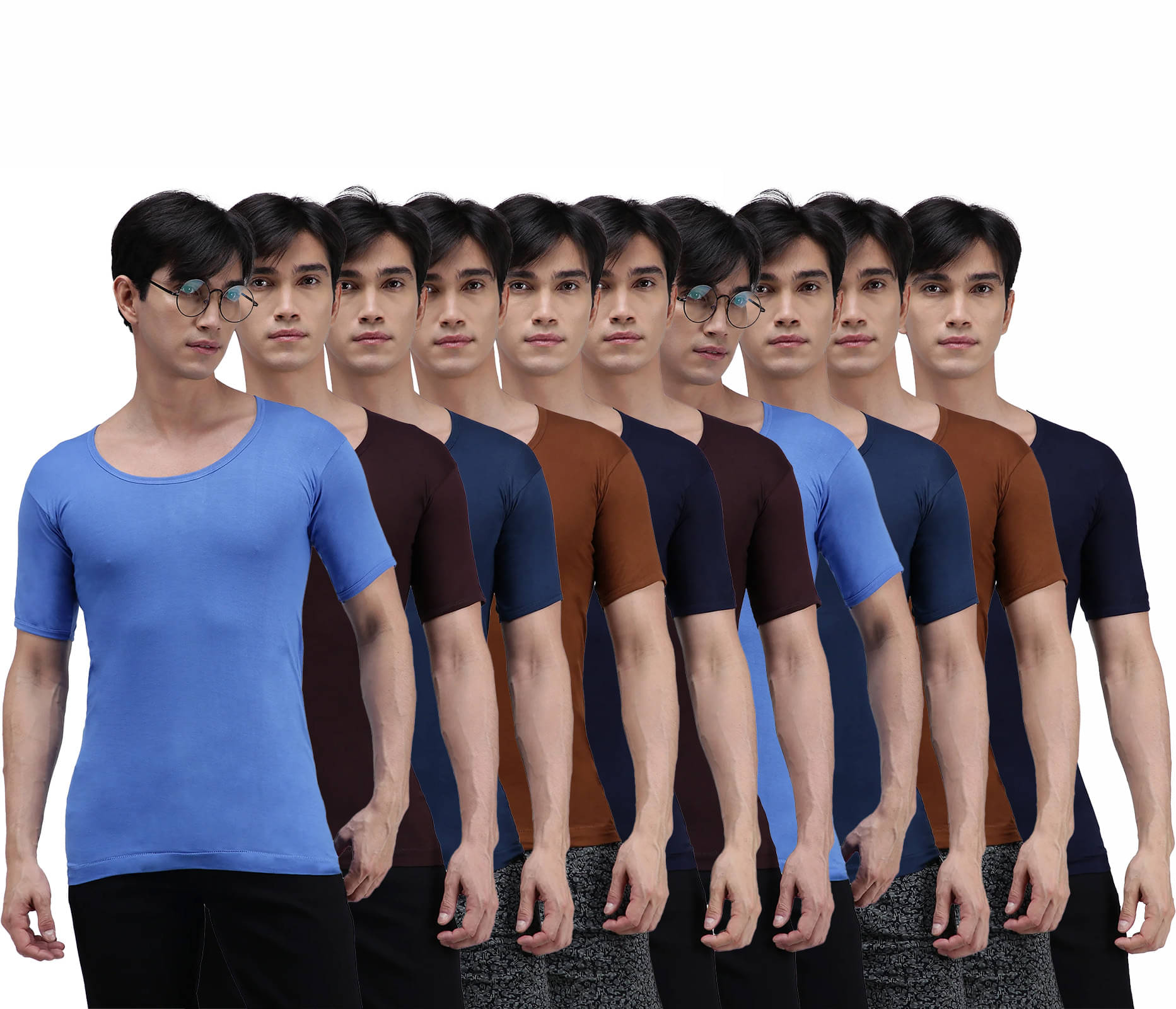     			Amul comfy Pack of 10 Cotton Basic Vest For Men ( Multicolor )