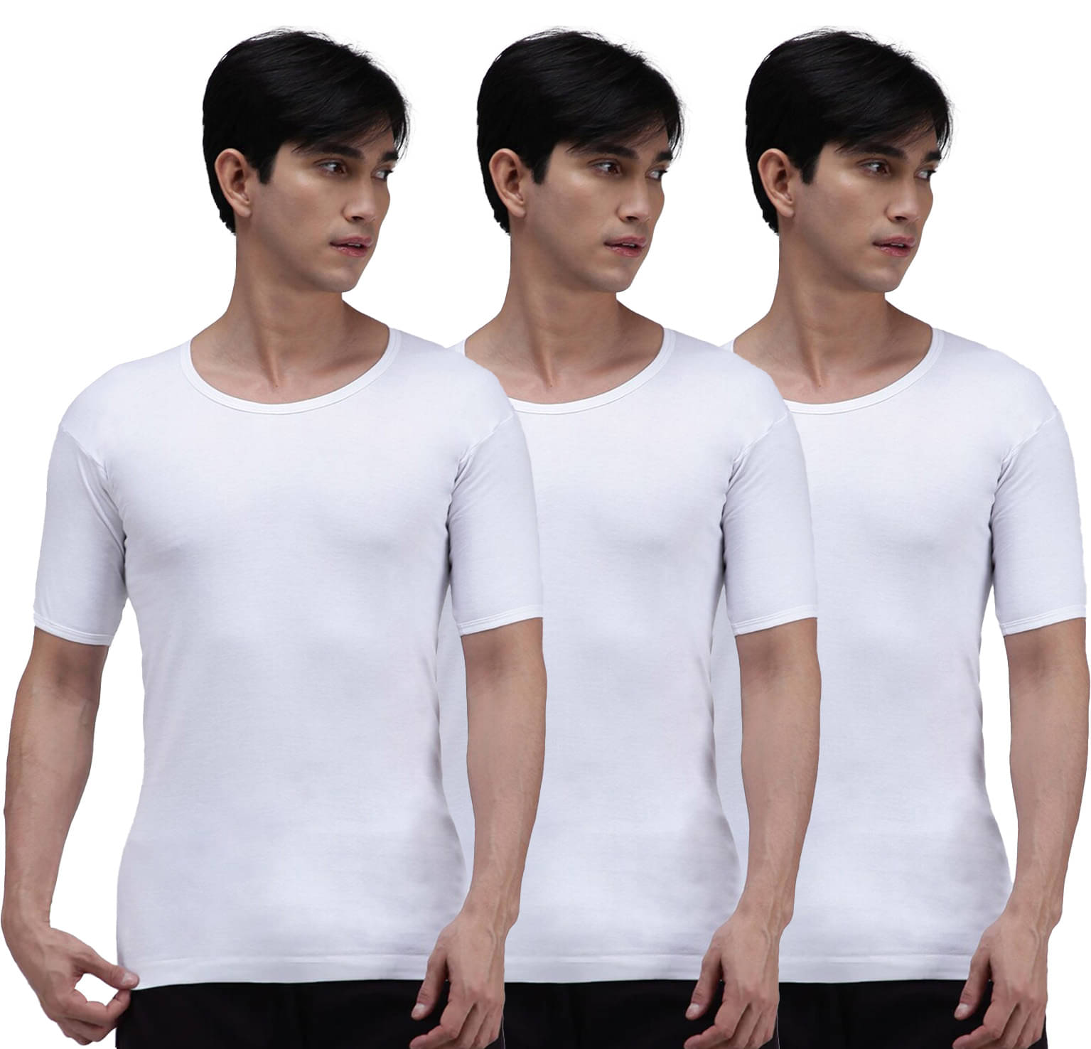 Amul comfy Pack of 3 Cotton Basic Vest For Men ( White ) Amul comfy Pack of 3 Cotton Basic Vest For Men ( White )