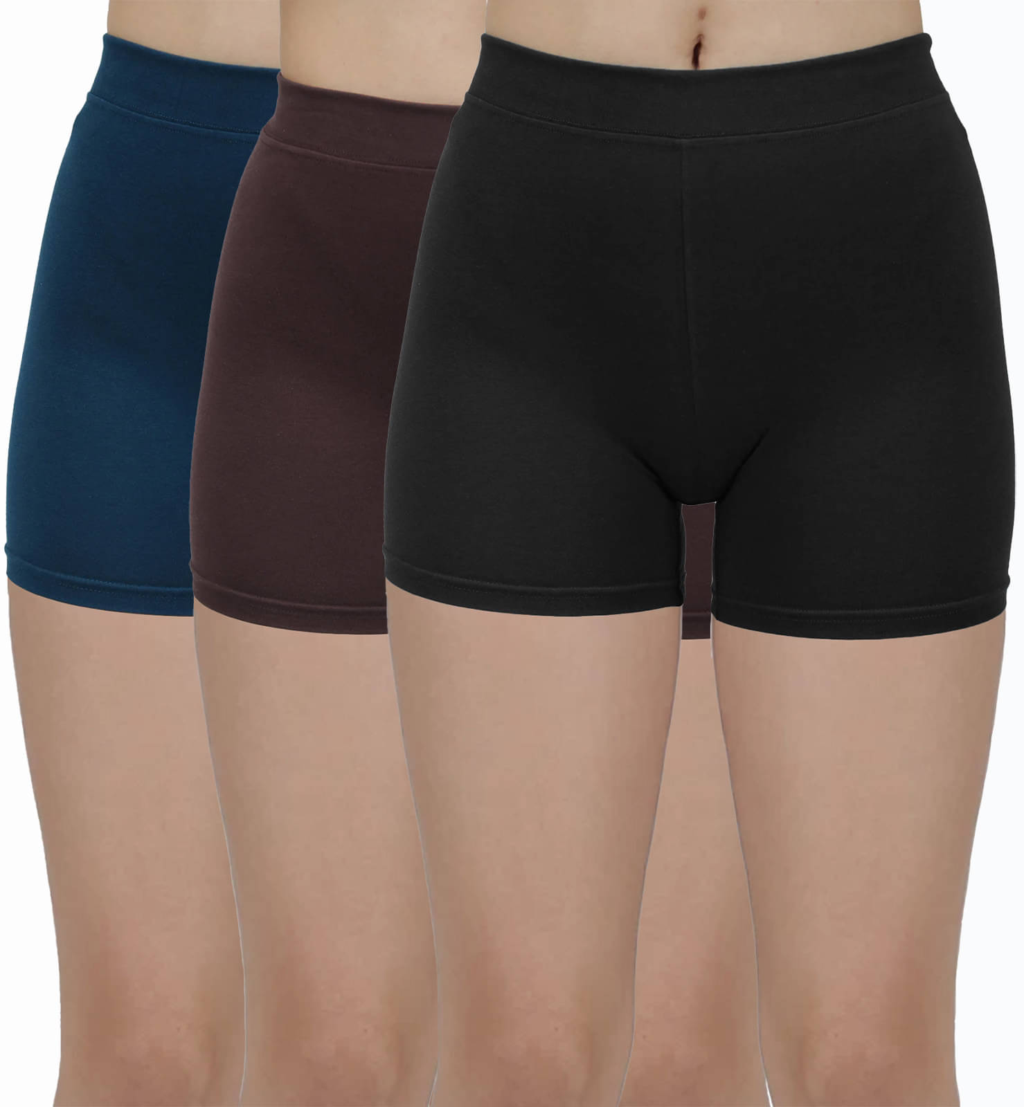 Amul comfy Pack of 3 Cotton Safety Shorts For Women ( Multicolor )     			Amul comfy Pack of 3 Cotton Safety Shorts For Women ( Multicolor )