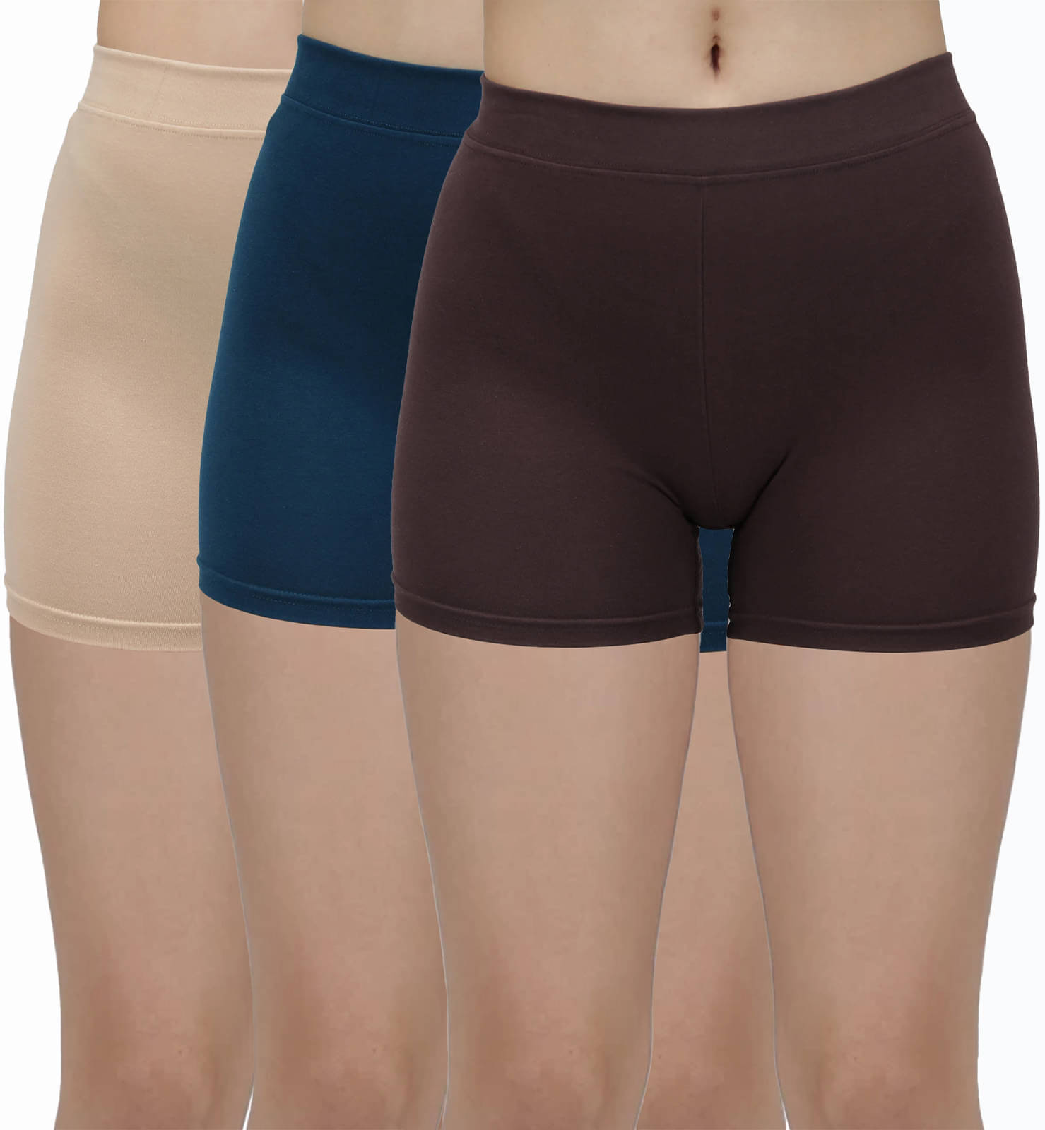 Amul comfy Pack of 3 Cotton Safety Shorts For Women ( Multicolor ) Amul comfy Pack of 3 Cotton Safety Shorts For Women ( Multicolor )