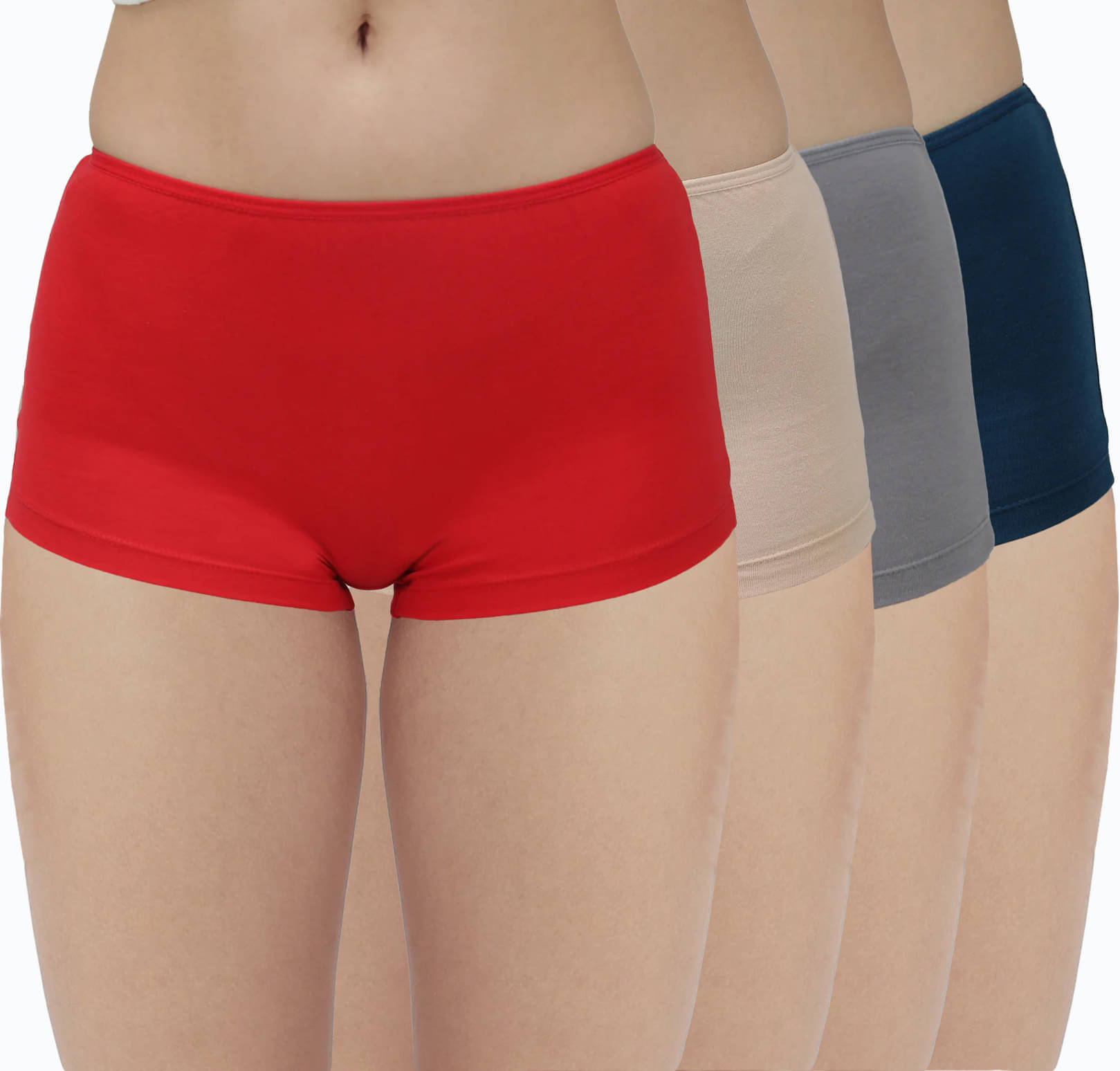 Amul comfy Pack of 4 Cotton Boy Shorts For Women ( Multicolor ) Amul comfy Pack of 4 Cotton Boy Shorts For Women ( Multicolor )