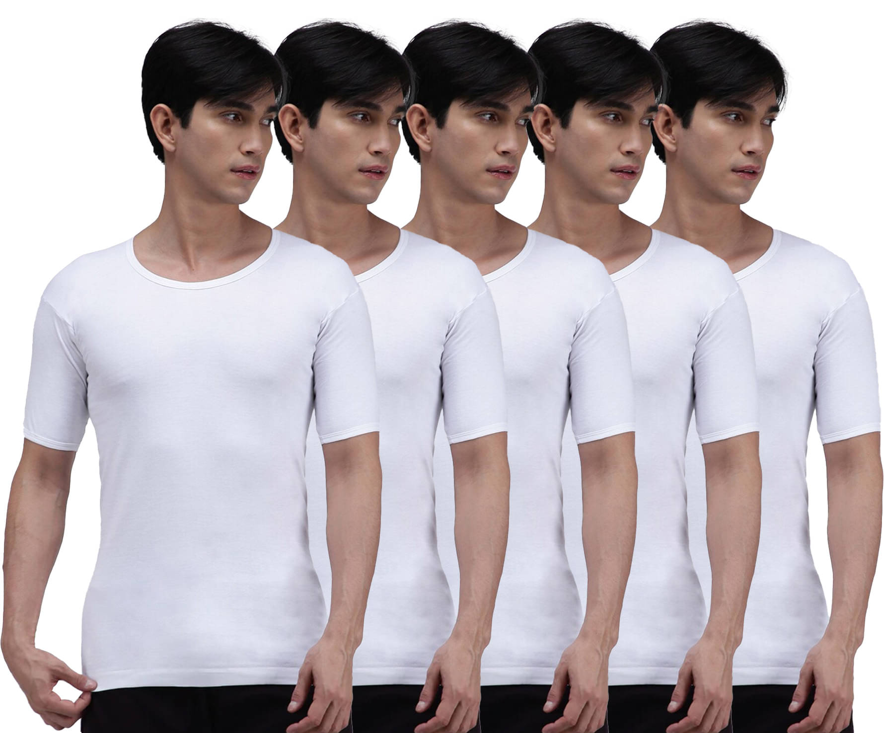     			Amul comfy Pack of 5 Cotton Basic Vest For Men ( White )