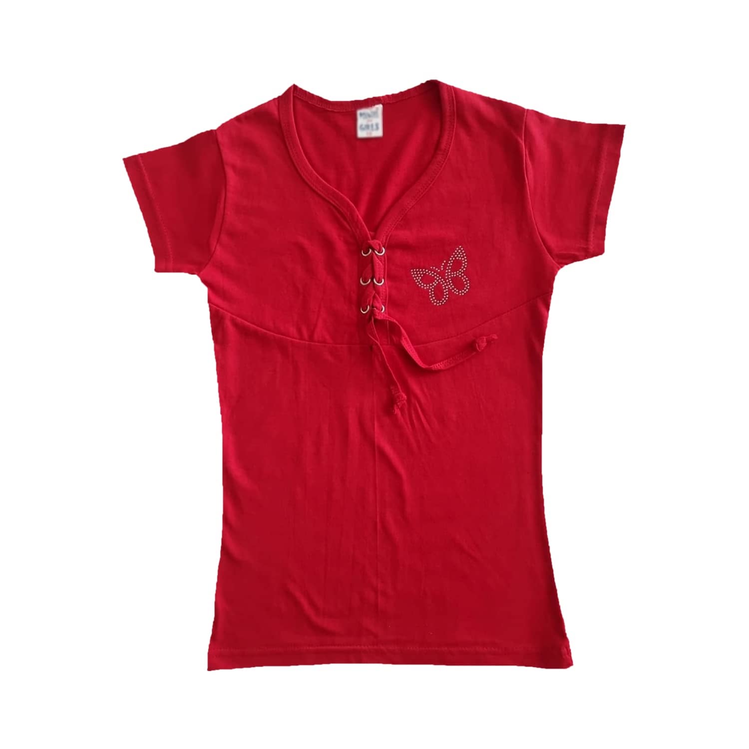 COOLTEES4U Pack of 1 Girls 100% Cotton Top ( Red )