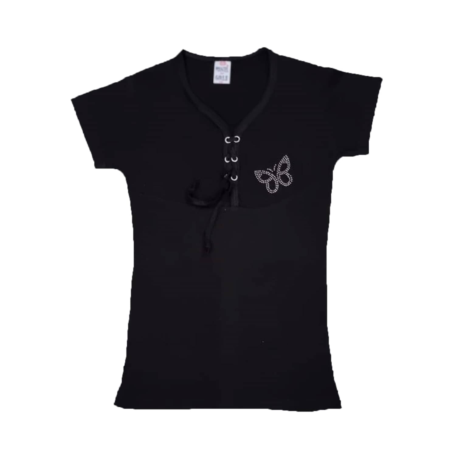 COOLTEES4U Pack of 1 Girls 100% Cotton Top ( Black )