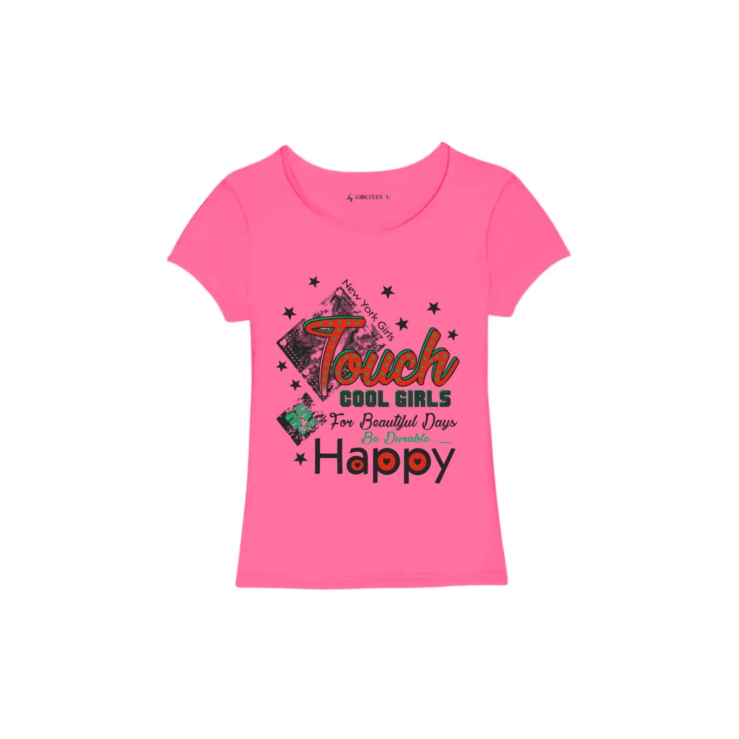 COOLTEES4U Pack of 1 Girls 100% Cotton T-Shirt ( Pink )