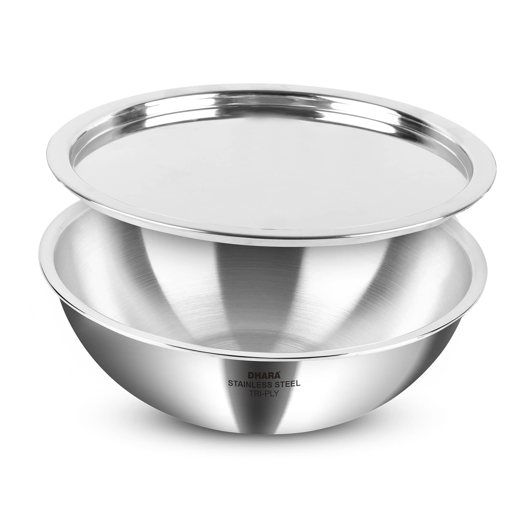Dhara Stainless Steel Triply Stainless Steel Kadhai Induction Bottom Stainless Steel Handle 2.5 Thickness mm 24 cm Diameter ( 2.5 L ) - Cookware | Buy online on ZillyBuy