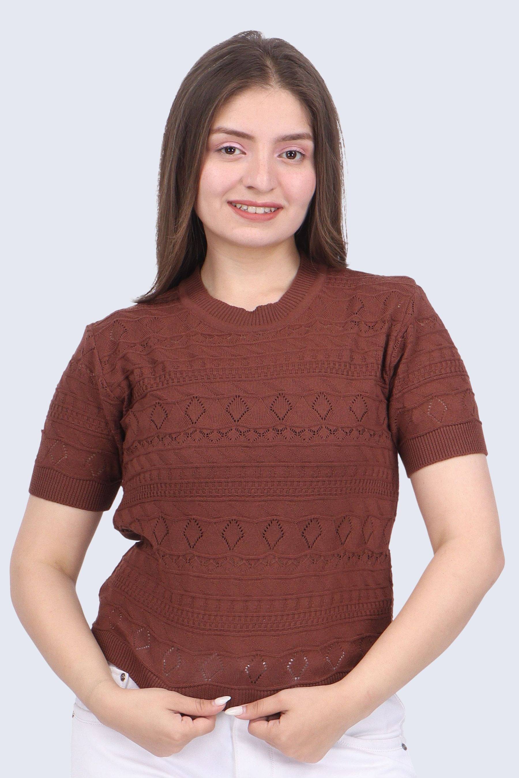     			FEVERFEW Women's Cotton Regular Top ( Coffee )
