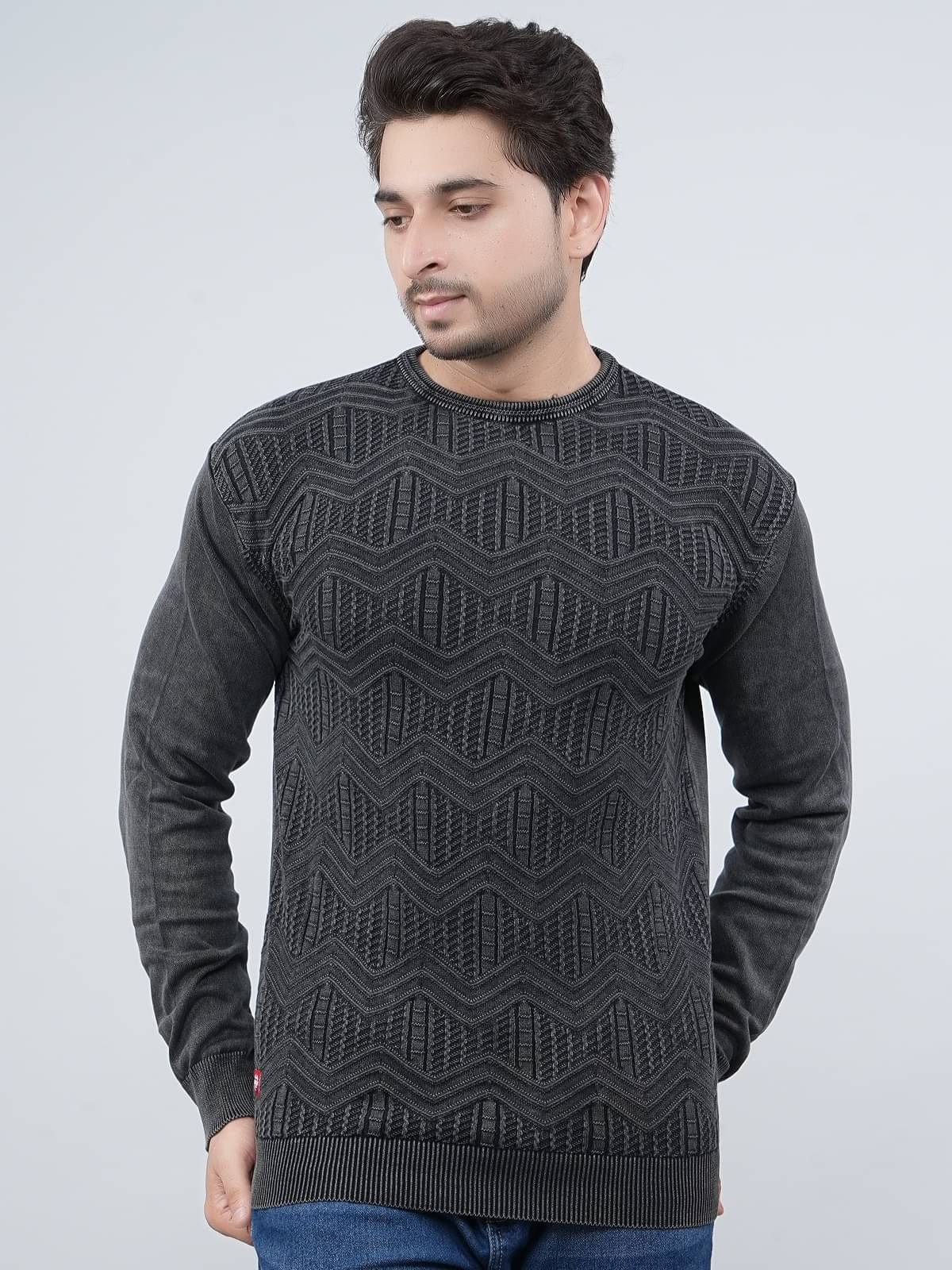 FEVERFEW Cotton Blend Round Neck Men's Full Sleeves Pullover Sweater - Dark Grey ( Pack of 1 ) FEVERFEW Cotton Blend Round Neck Men's Full Sleeves Pullover Sweater - Dark Grey ( Pack of 1 )