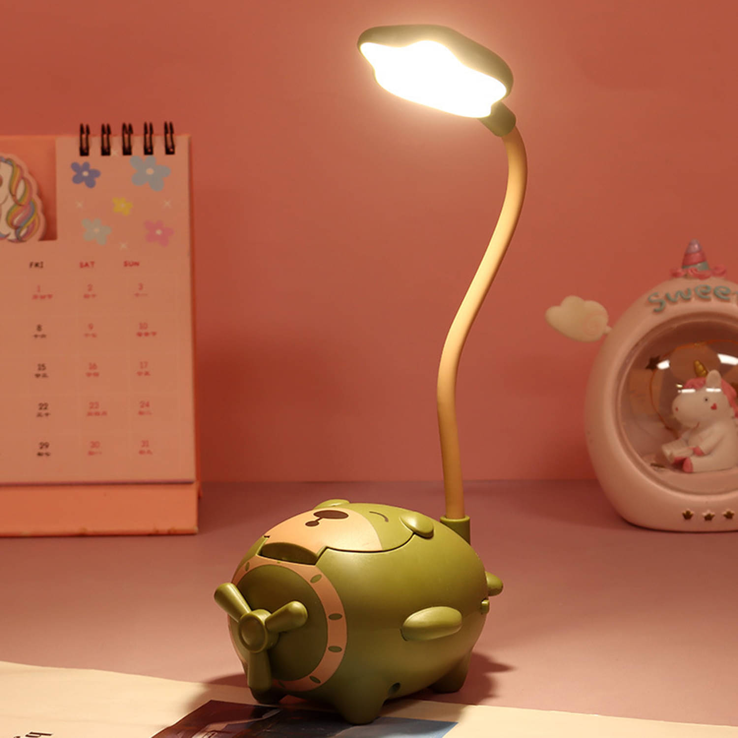     			Flenzy Green Study Table Lamp ( Pack of 1 )