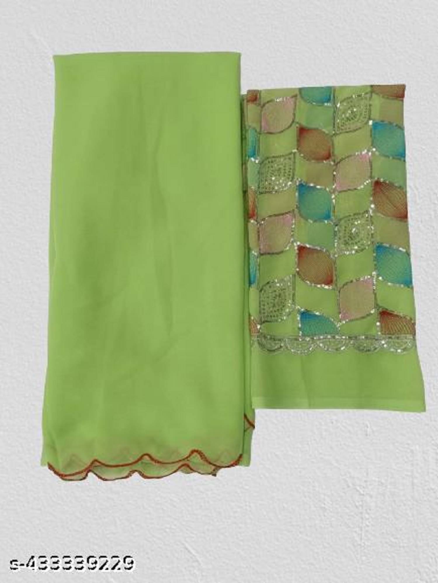     			GOPI SAREE Georgette Solid Saree With Unstitched Blouse Piece ( Mint Green )