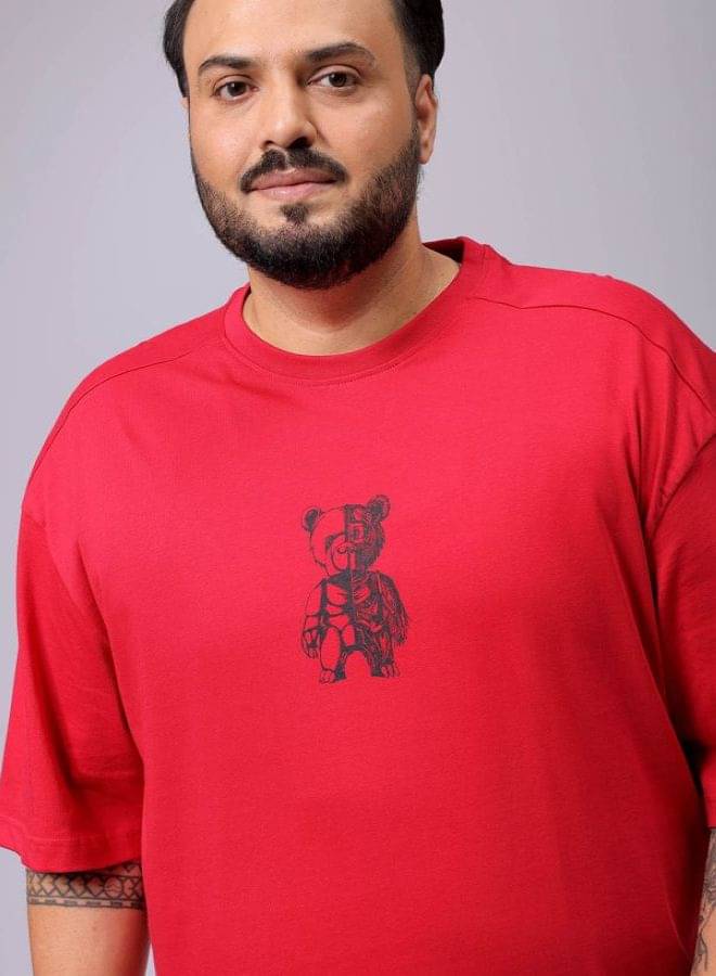 HARDSODA Cotton Relaxed Fit Printed Half Sleeves Men's Round T-Shirt - Red ( Pack of 1 ) HARDSODA Cotton Relaxed Fit Printed Half Sleeves Men's Round T-Shirt - Red ( Pack of 1 )