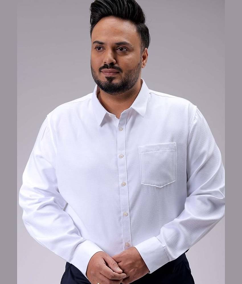 HARDSODA Poly Cotton Regular Fit Full Sleeves Men's Formal Shirt - White ( Pack of 1 )