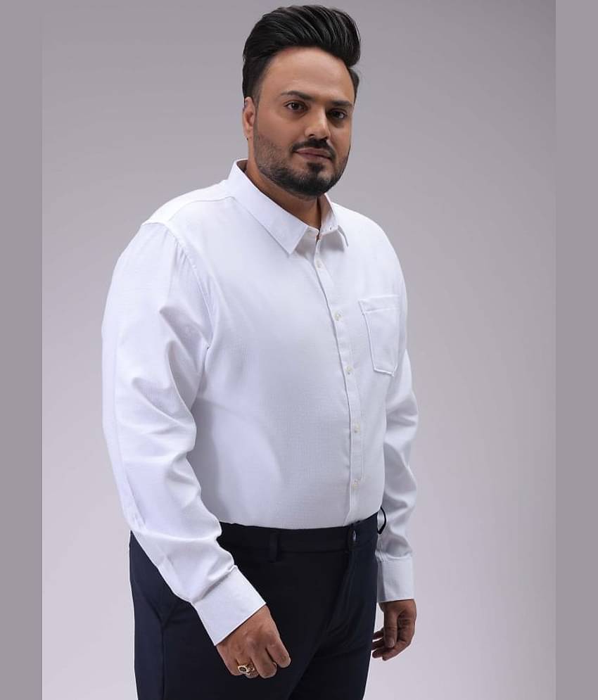 HARDSODA Poly Cotton Regular Fit Full Sleeves Men's Formal Shirt - White ( Pack of 1 )