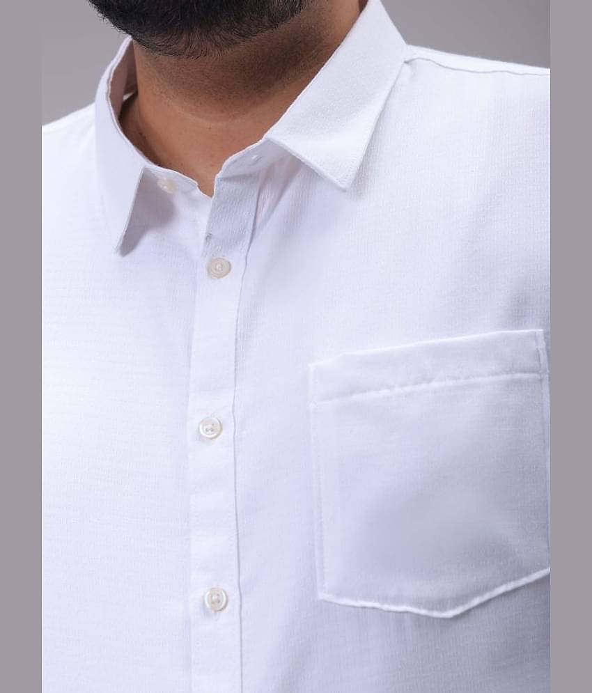 HARDSODA Poly Cotton Regular Fit Full Sleeves Men's Formal Shirt - White ( Pack of 1 )