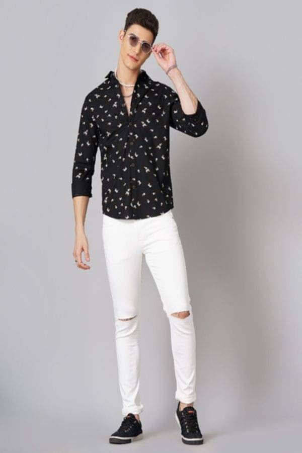     			HARDSODA Slim Fit Distressed Men's Jeans - White ( Pack of 1 )