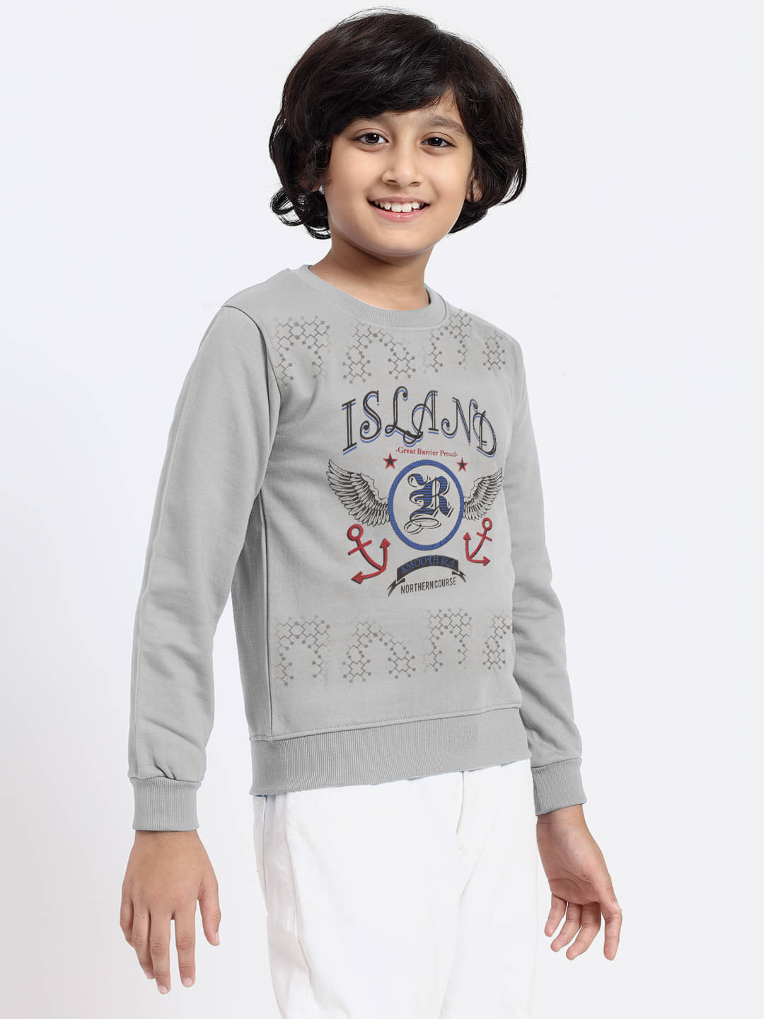     			Hiflyers Pack of 1 Boys Cotton Blend Sweatshirt ( Grey )