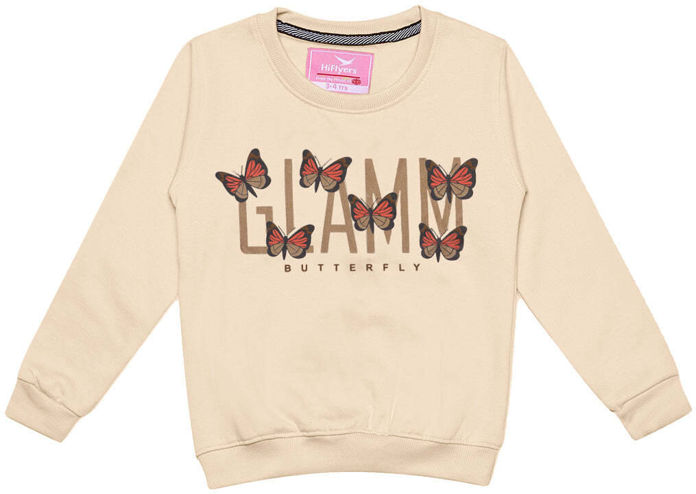     			Hiflyers Pack of 1 Girls Cotton Blend Sweatshirt ( Brown )