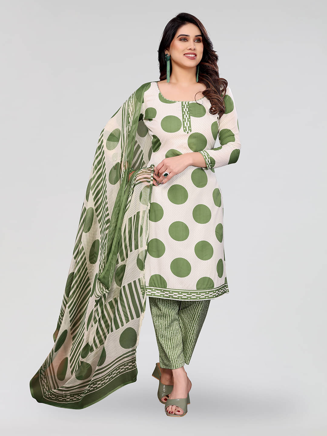    			Kashvi Unstitched Crepe Printed Dress Material - White ( Pack of 1 )