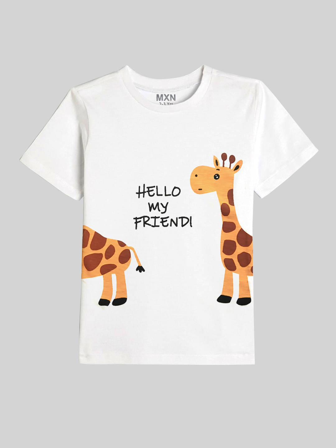     			MXN Pack of 2 Boys Cotton Blend T-Shirt ( White )