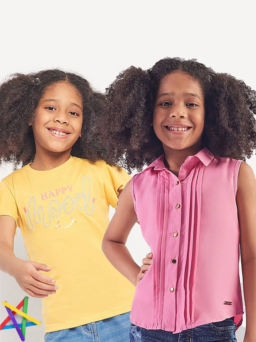     			PAMPOLINA Pack of 2 Girls Cotton Top ( Pink )