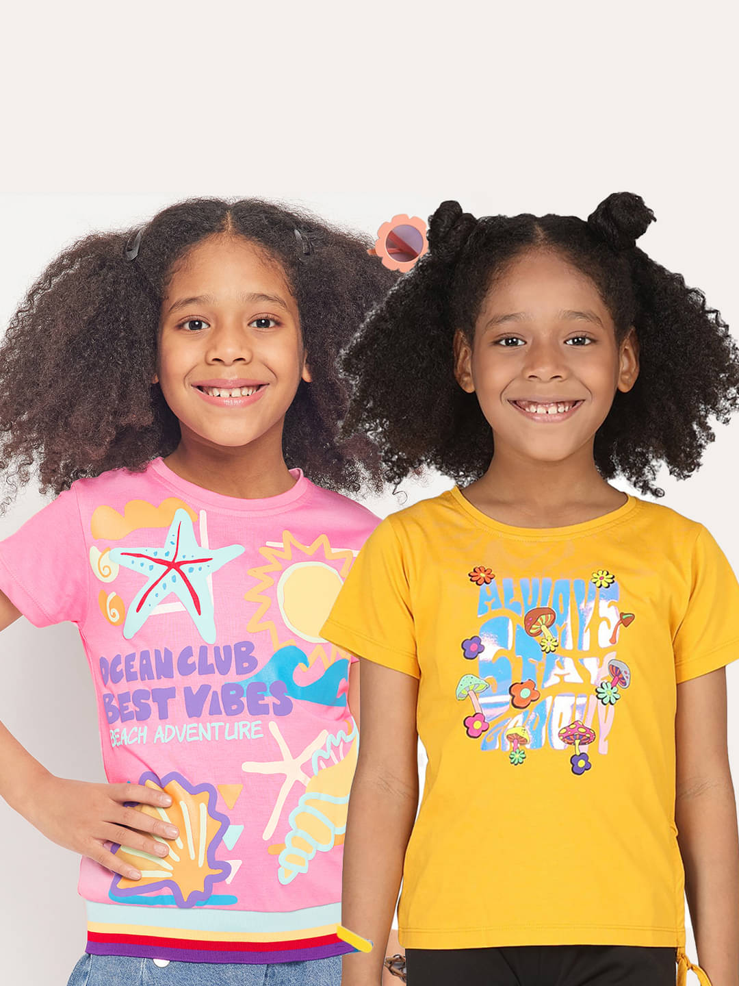     			PAMPOLINA Pack of 2 Girls Cotton Top ( Pink )