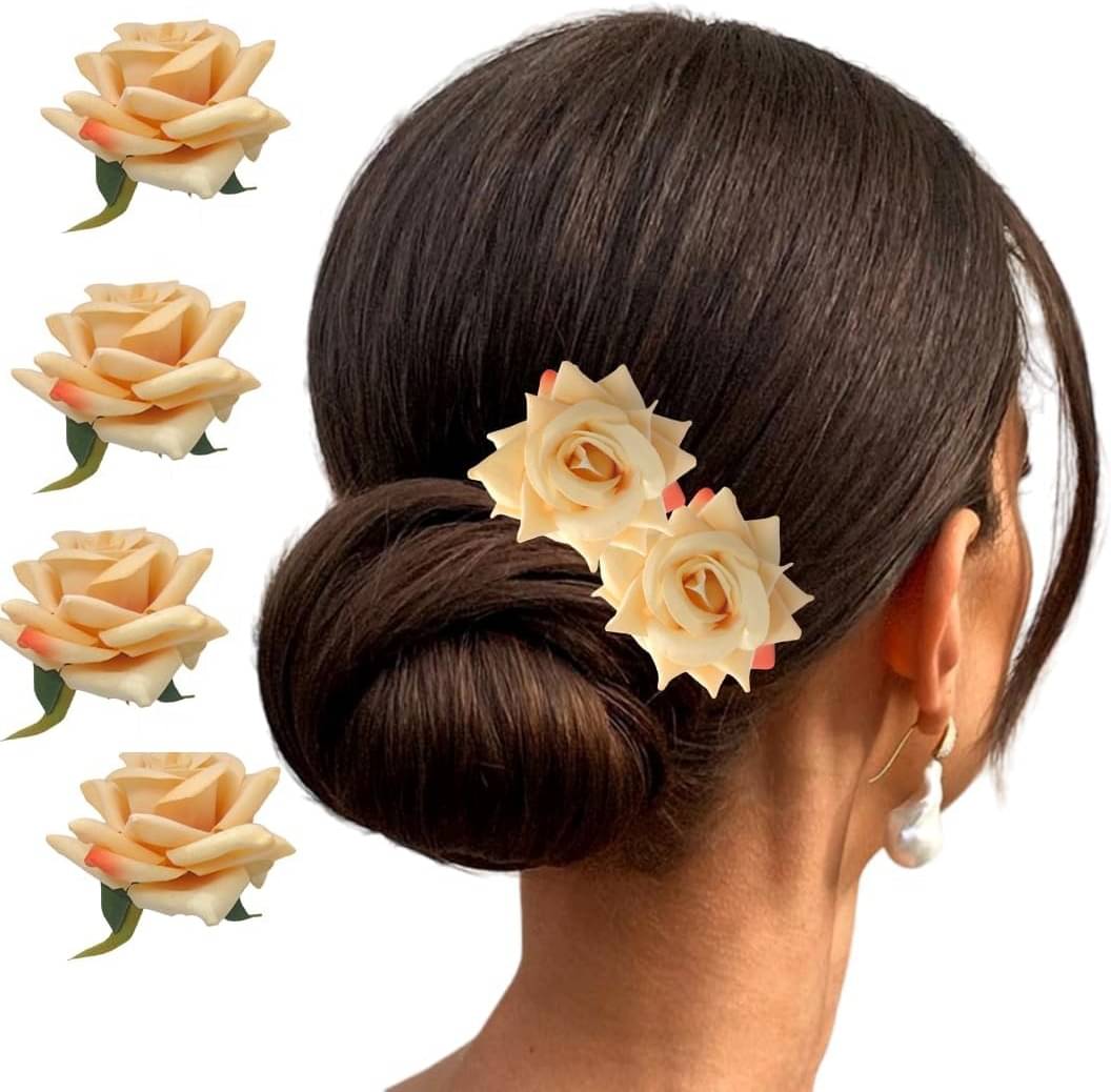     			Rhosyn Beige Women's Hair Clip ( Pack of 4 )
