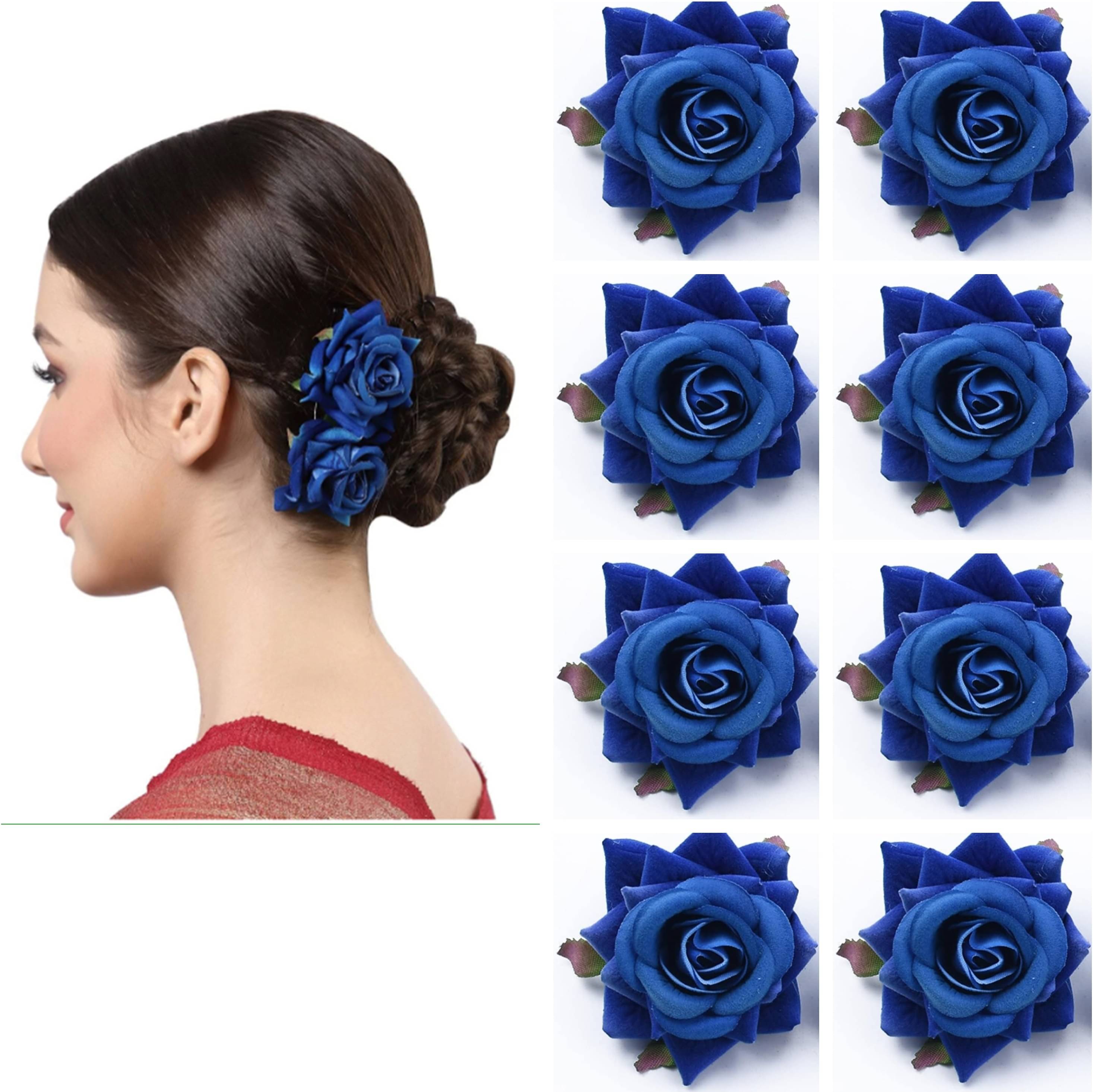     			Rhosyn Blue Women's Hair Clip ( Pack of 8 )