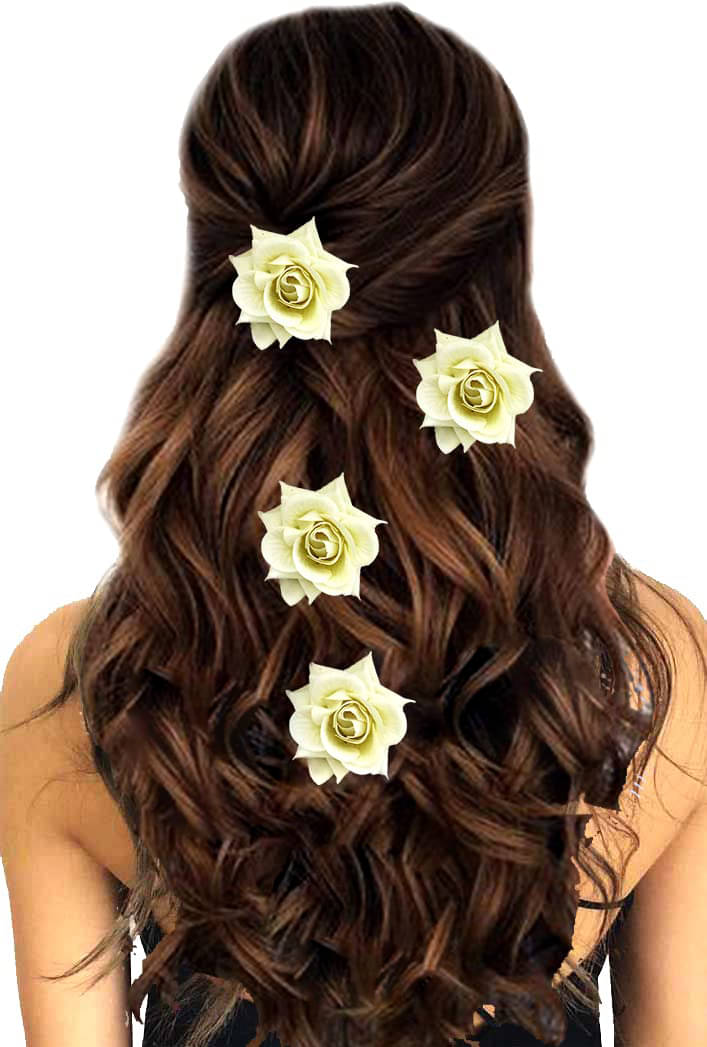     			Rhosyn White Women's Hair Clip ( Pack of 4 )