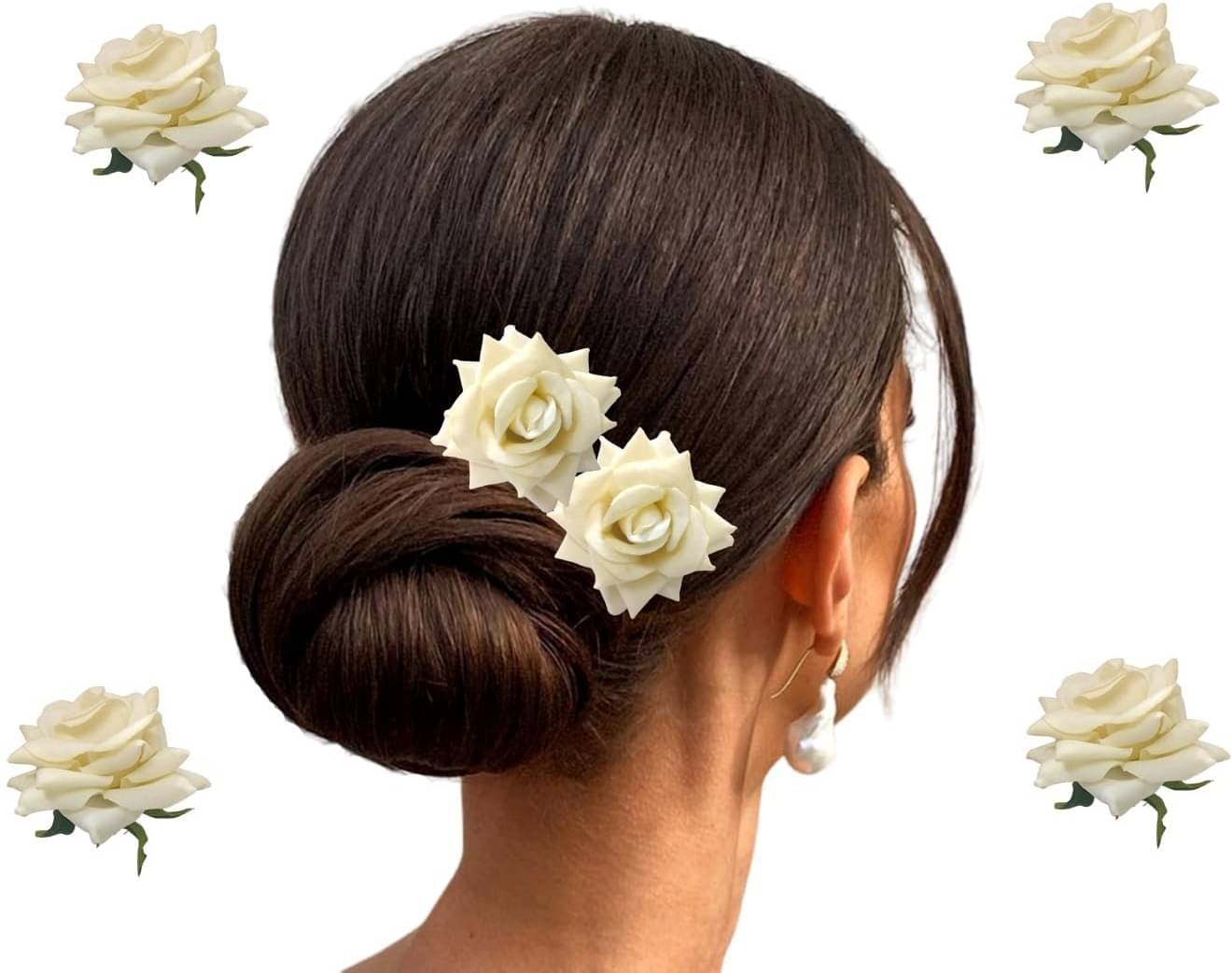     			Rhosyn White Women's Hair Clip ( Pack of 4 )