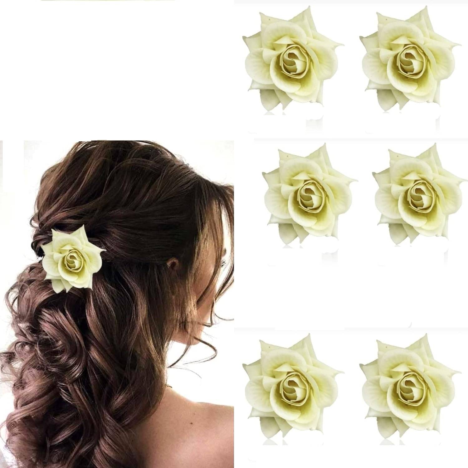     			Rhosyn White Women's Hair Clip ( Pack of 6 )