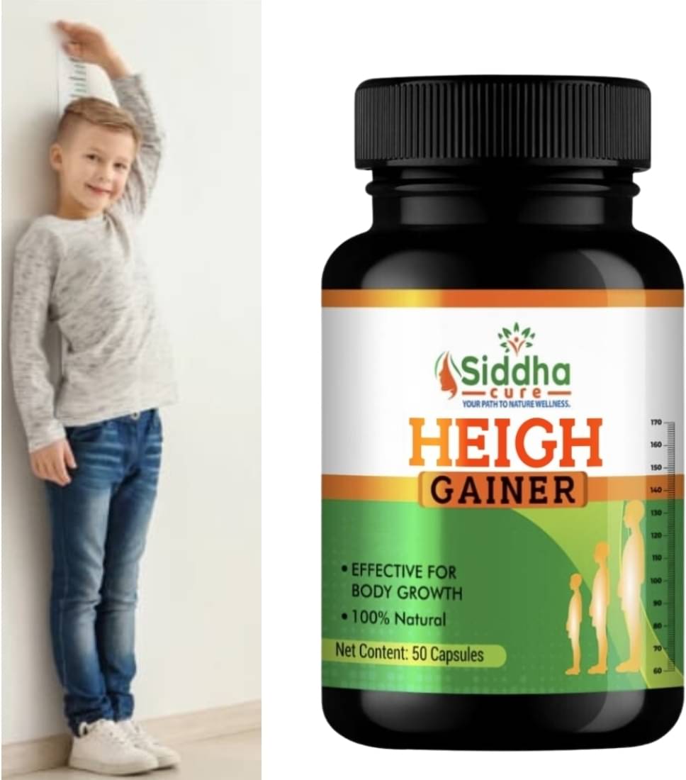 Siddha Cure Heigh Gainer Capsule for Fast growth 50 No.s (Pack of 1) Siddha Cure Heigh Gainer Capsule for Fast growth 50 No.s (Pack of 1)