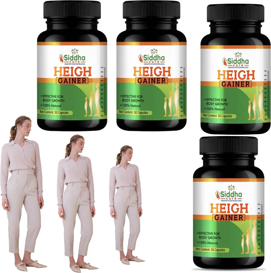Siddha Cure Heigh Gainer Capsule for Fast growth 50 No.s (Pack of 4) Siddha Cure Heigh Gainer Capsule for Fast growth 50 No.s (Pack of 4)