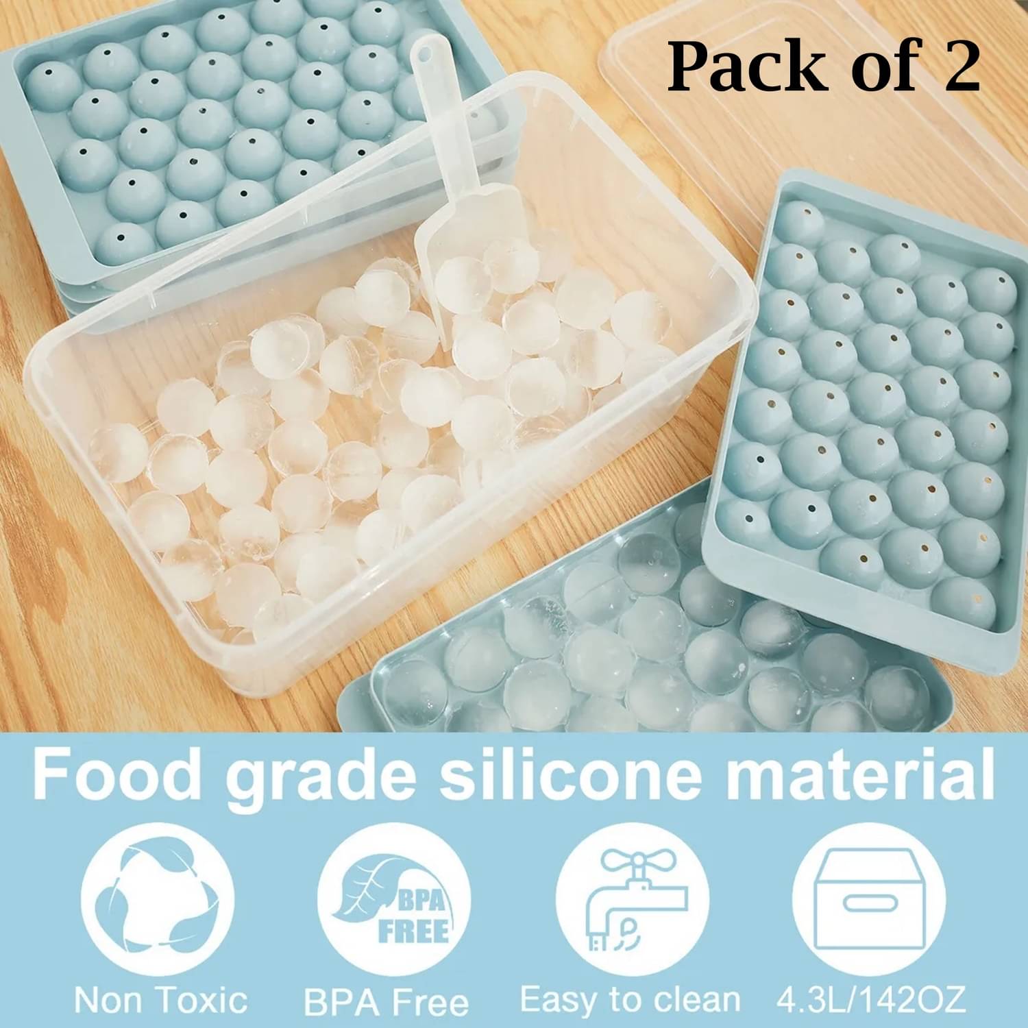     			Stysol Blue Ice Tray Light Blue 2 Pcs