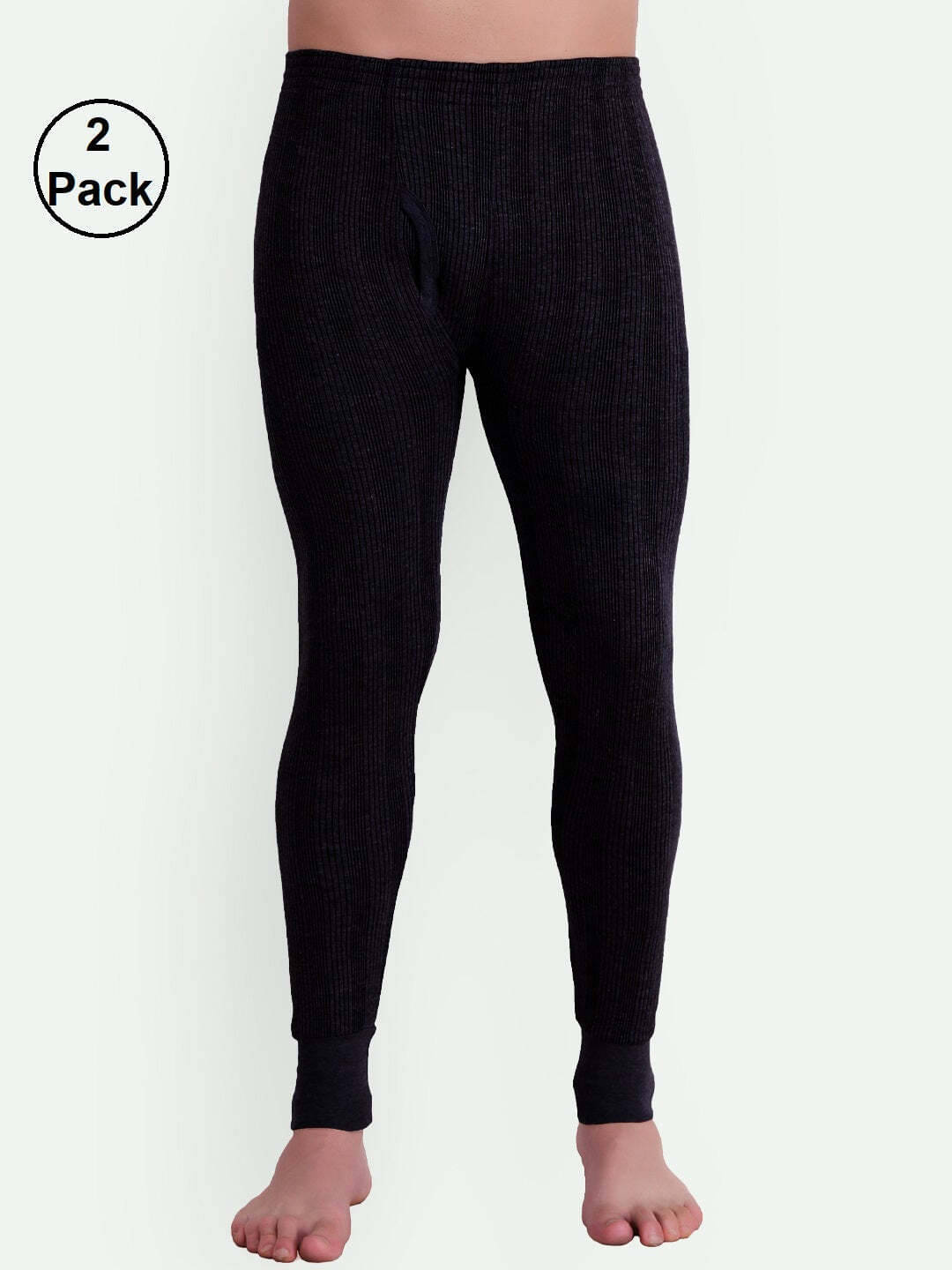 TT Pack of 2 Cotton Blend Thermal Bottoms For Men's ( Black ) TT Pack of 2 Cotton Blend Thermal Bottoms For Men's ( Black )