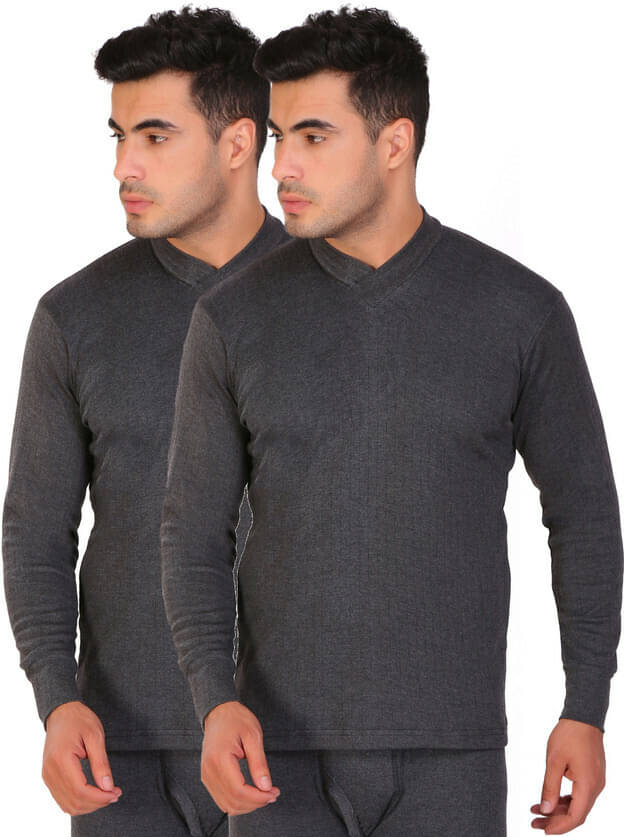 TT Pack of 2 Cotton Blend Thermal Tops For Men's ( Grey )     			TT Pack of 2 Cotton Blend Thermal Tops For Men's ( Grey )