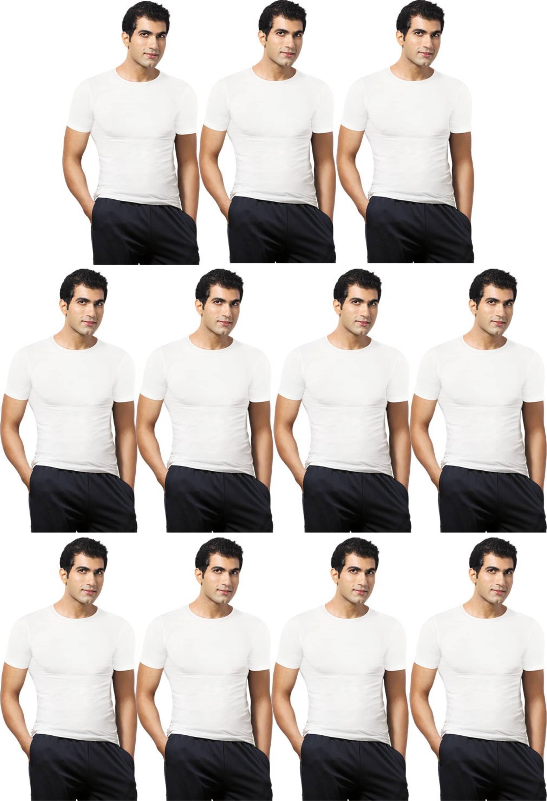     			VIP Pack of 11 Cotton Basic Vest For Men ( White )