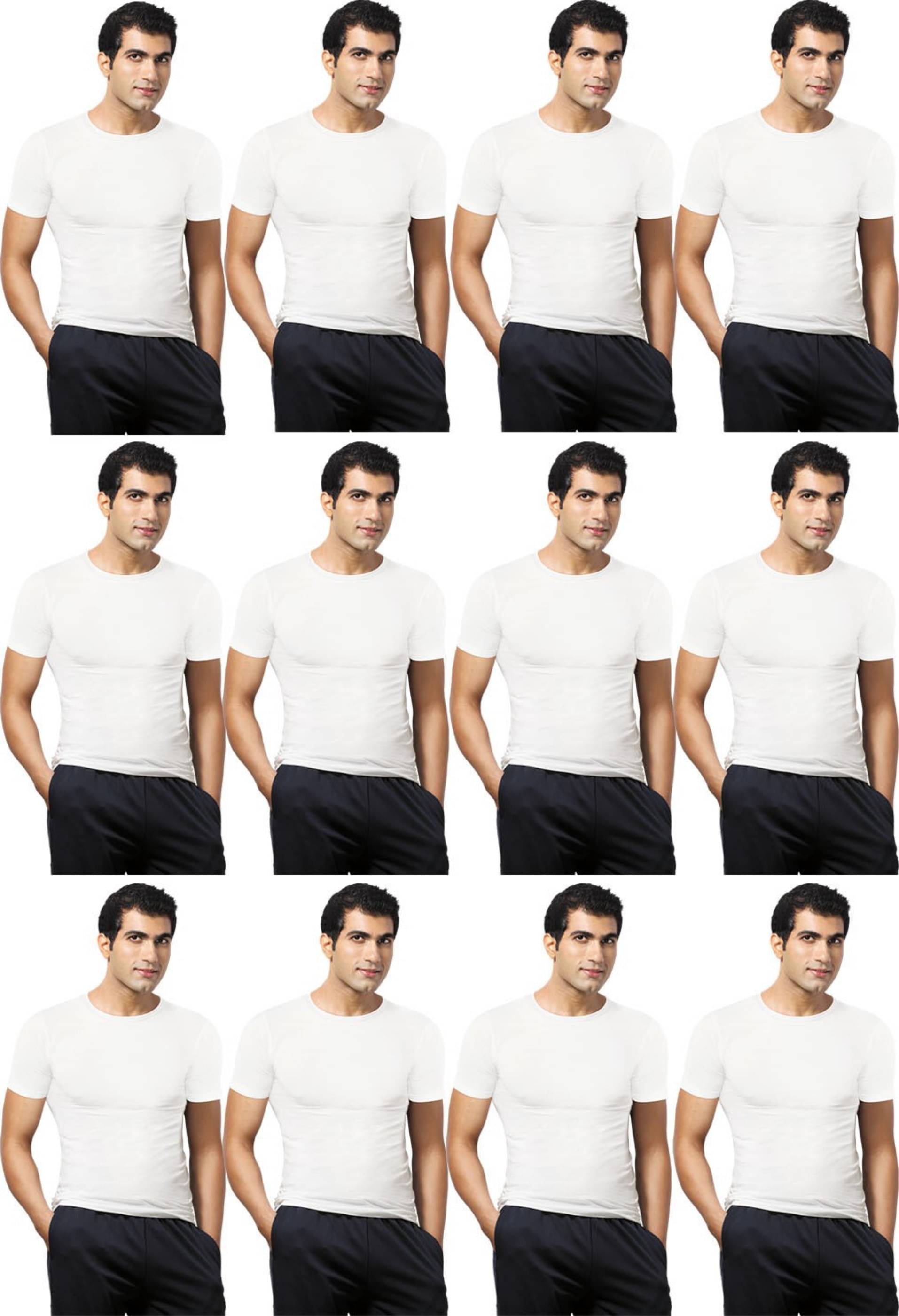     			VIP Pack of 12 Cotton Basic Vest For Men ( White )