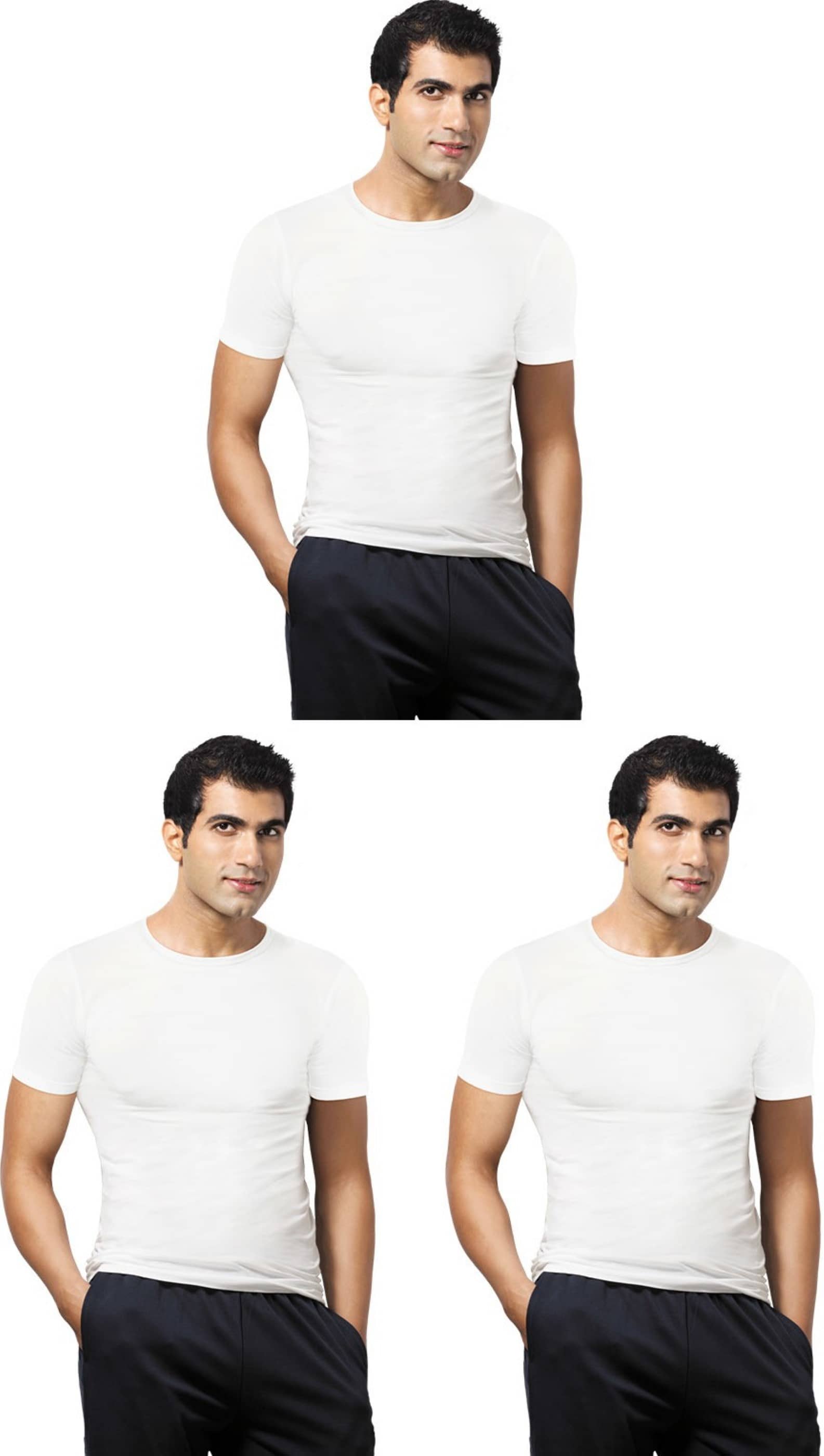 VIP Pack of 3 Cotton Basic Vest For Men ( White ) - Nightwear & Loungewear | Buy online on ZillyBuy
