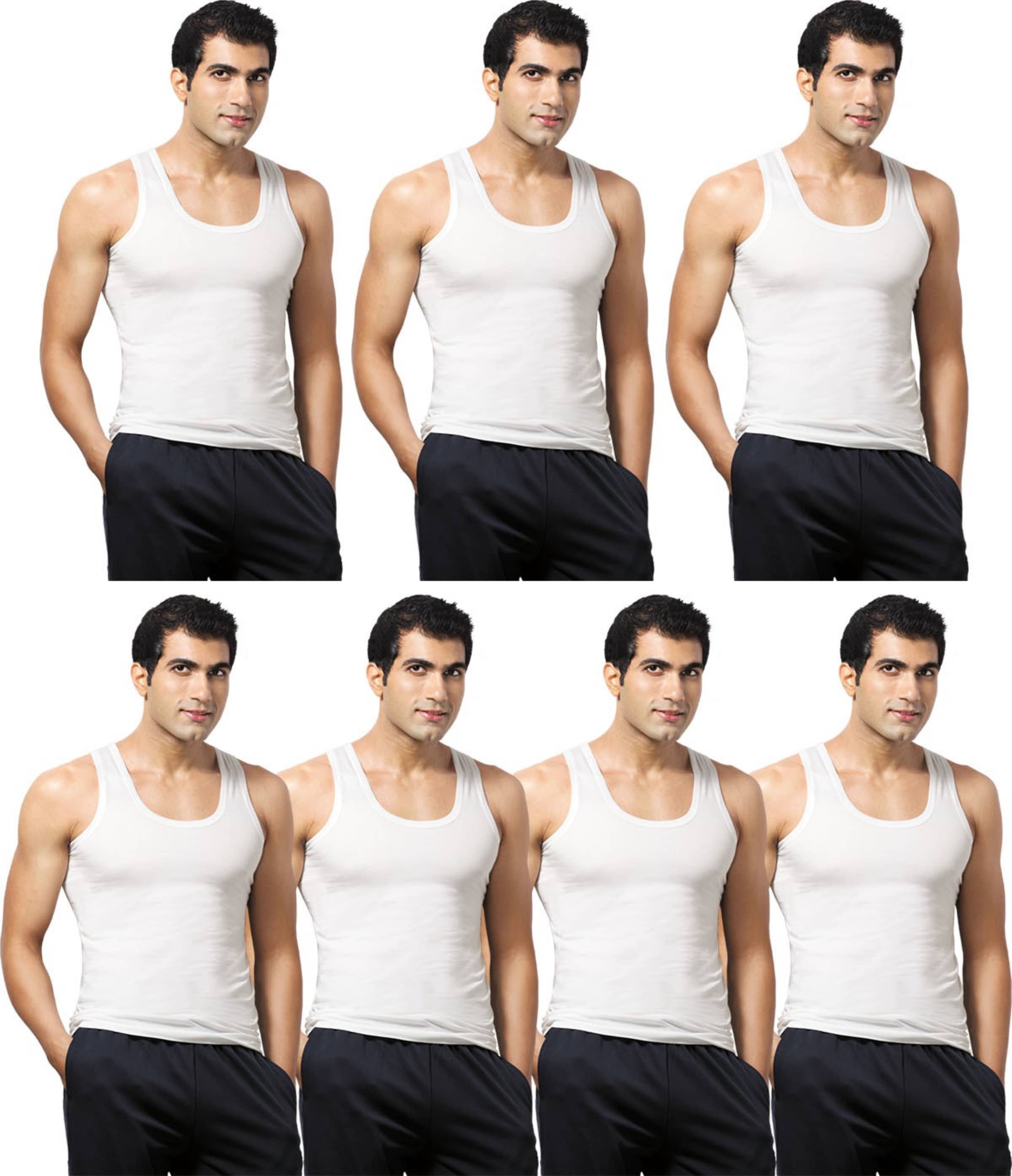 VIP Pack of 7 Cotton Basic Vest For Men ( White ) - Nightwear & Loungewear | Buy online on ZillyBuy