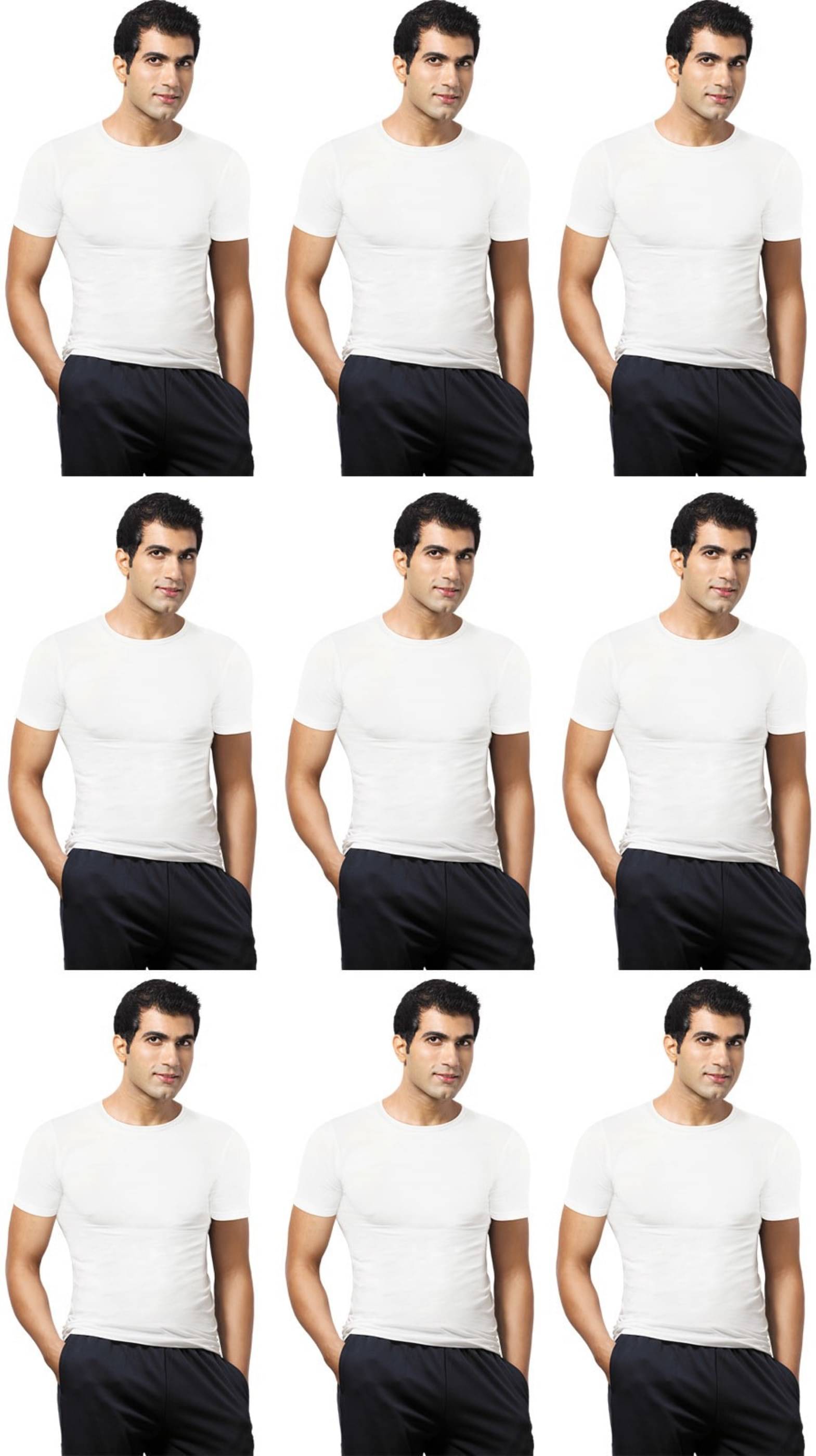     			VIP Pack of 9 Cotton Basic Vest For Men ( White )