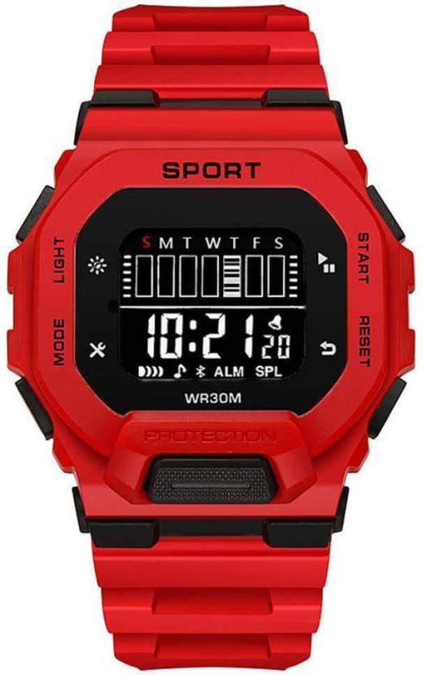     			YUKAX Red Silicon Digital Men's Watch